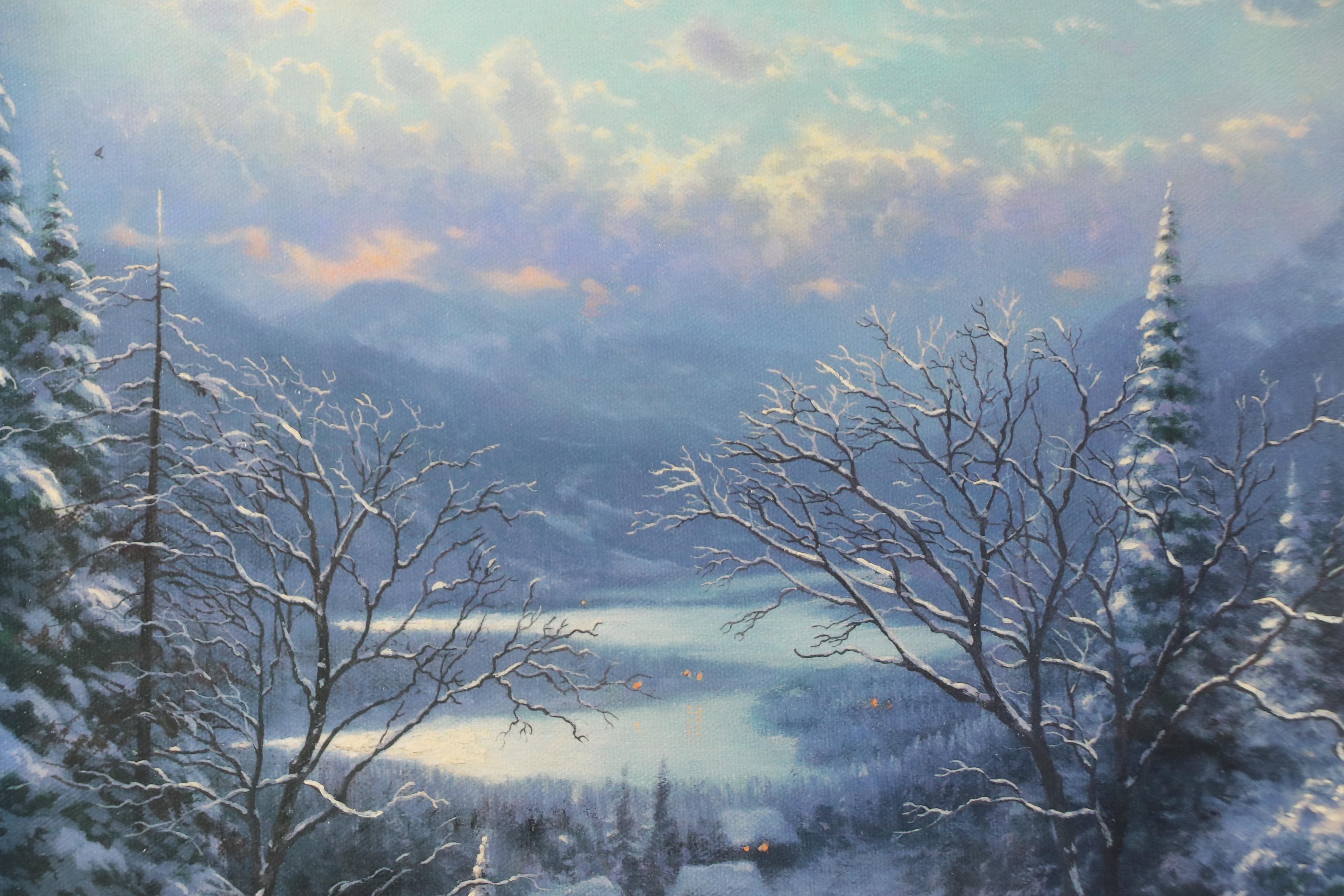Thomas Kinkade Offset Lithograph "Sunday Evening Sleigh Ride"