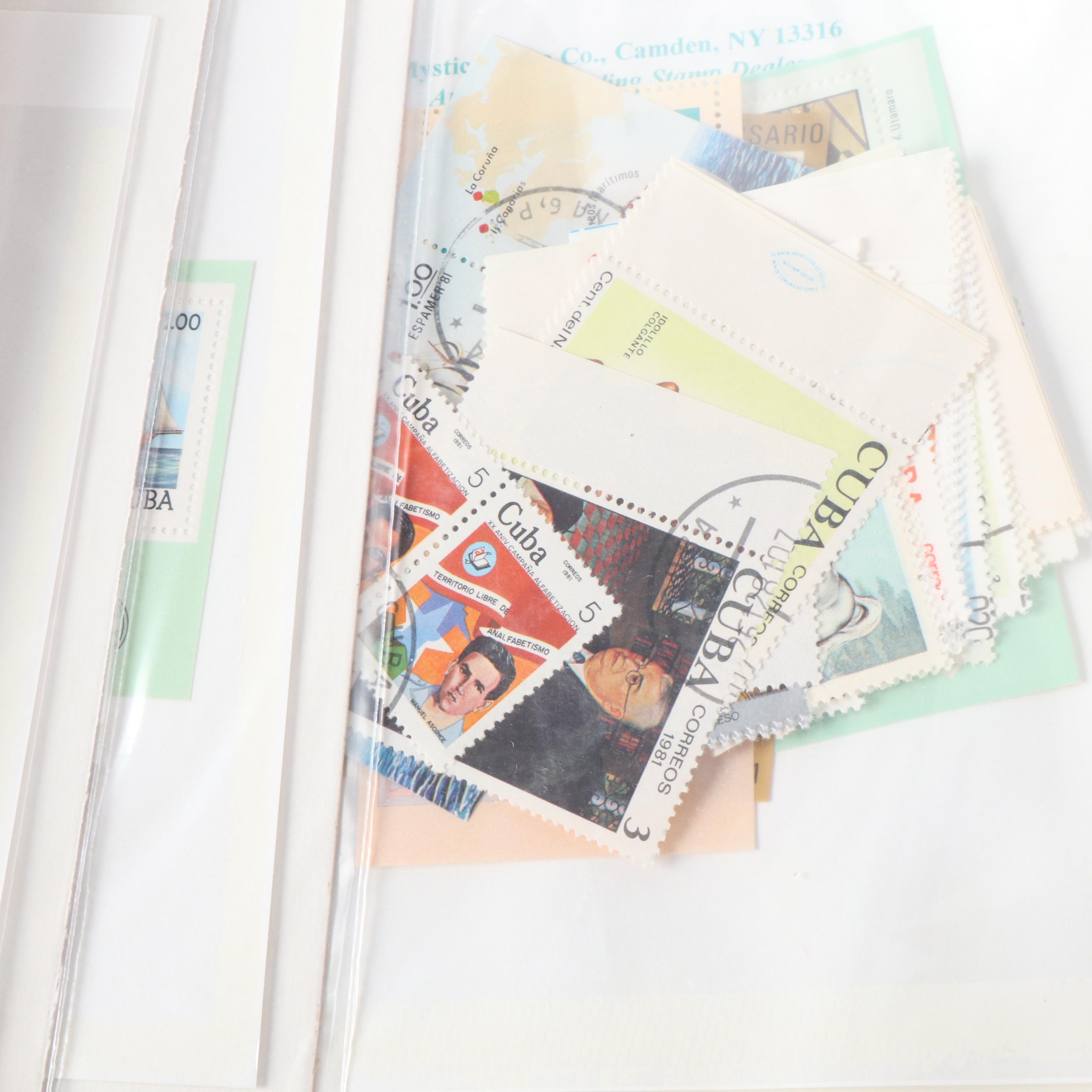 Castro's Cuba Stamp Album With Packs of New Stamps