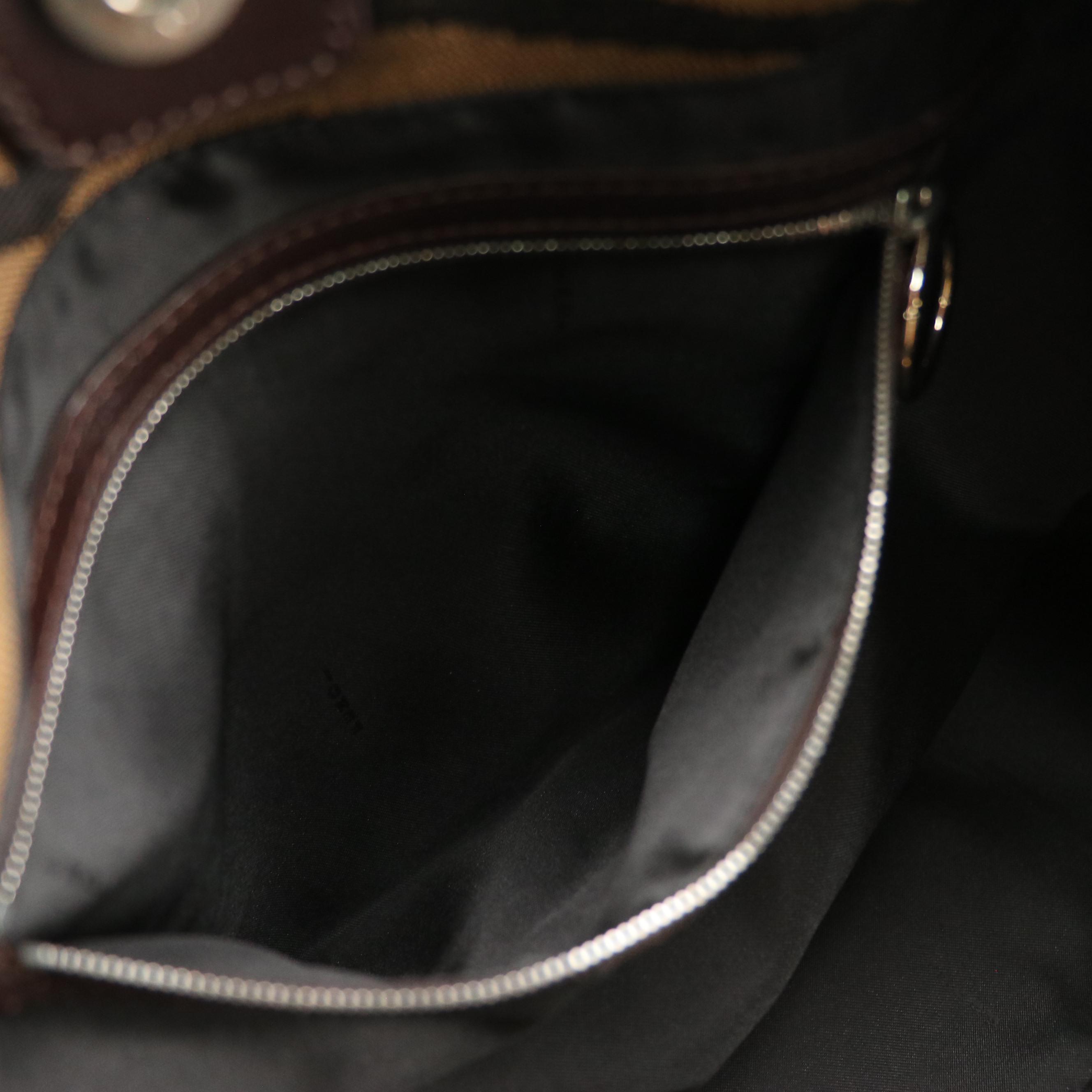 Fendi Tote Bag in Zebra Nylon Jacquard and Brown Leather Trim