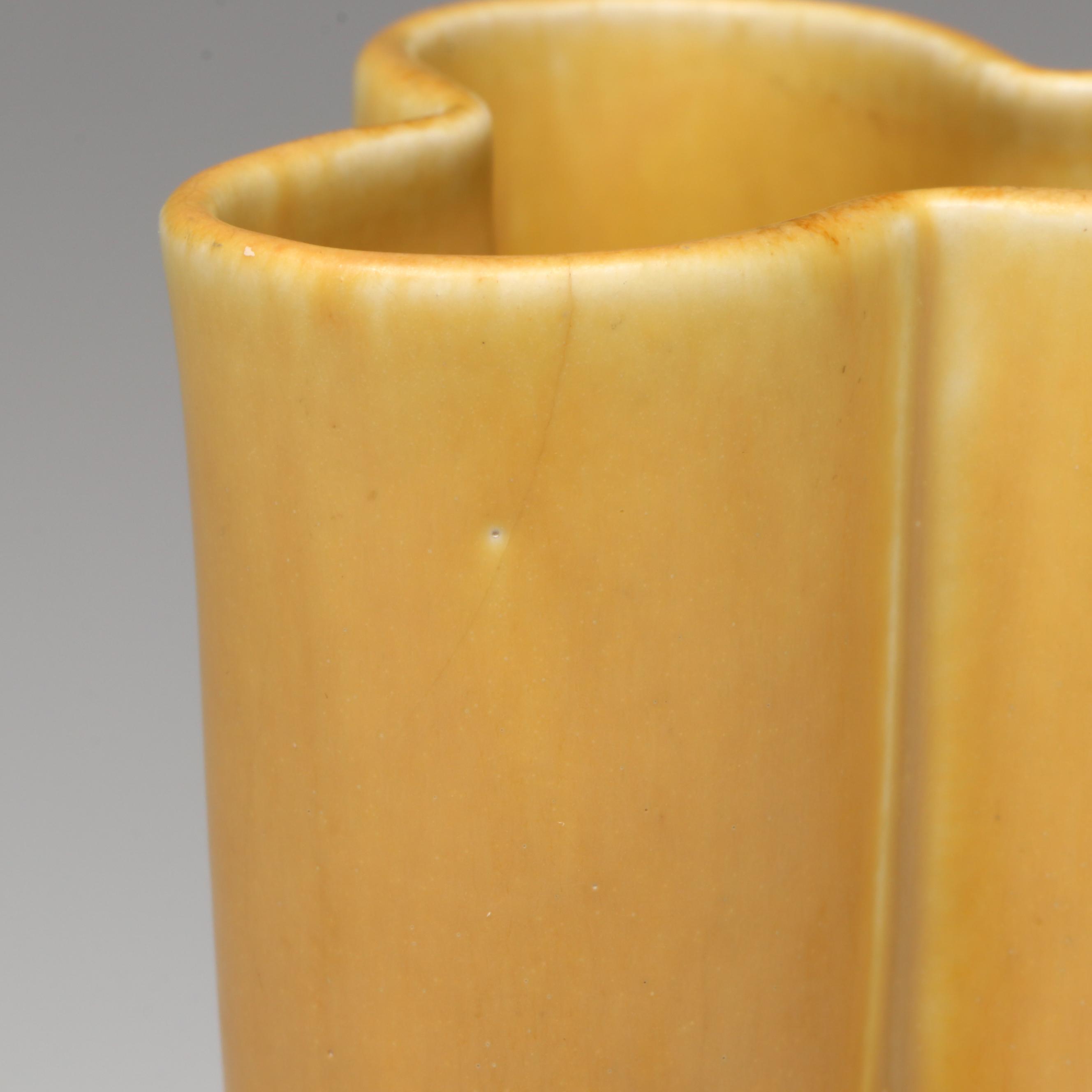 Rookwood Pottery Art Deco Three-Lobed Vase & Incised Floral Vase, Early 20th C.