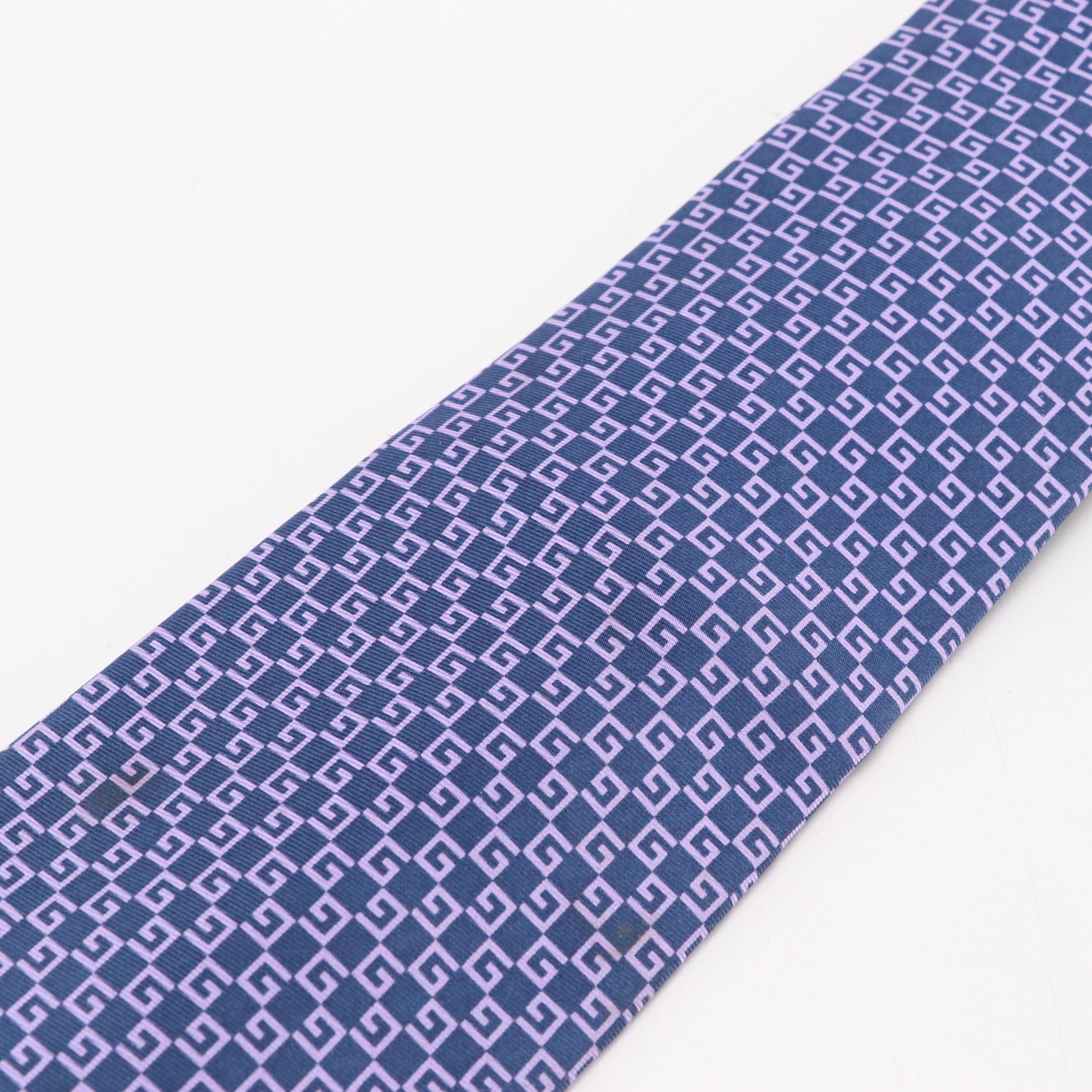 Gucci G Printed Silk Twill Necktie