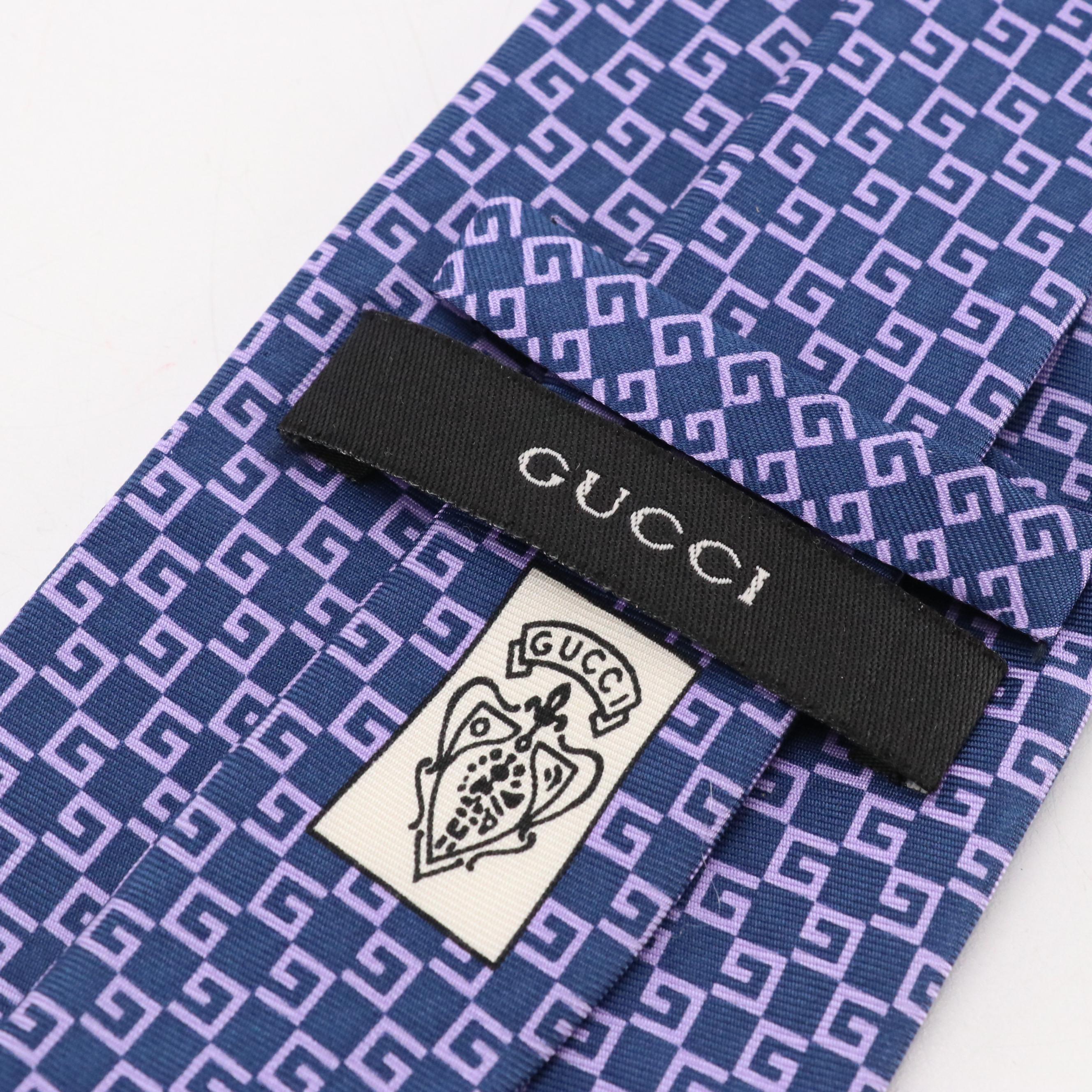 Gucci G Printed Silk Twill Necktie