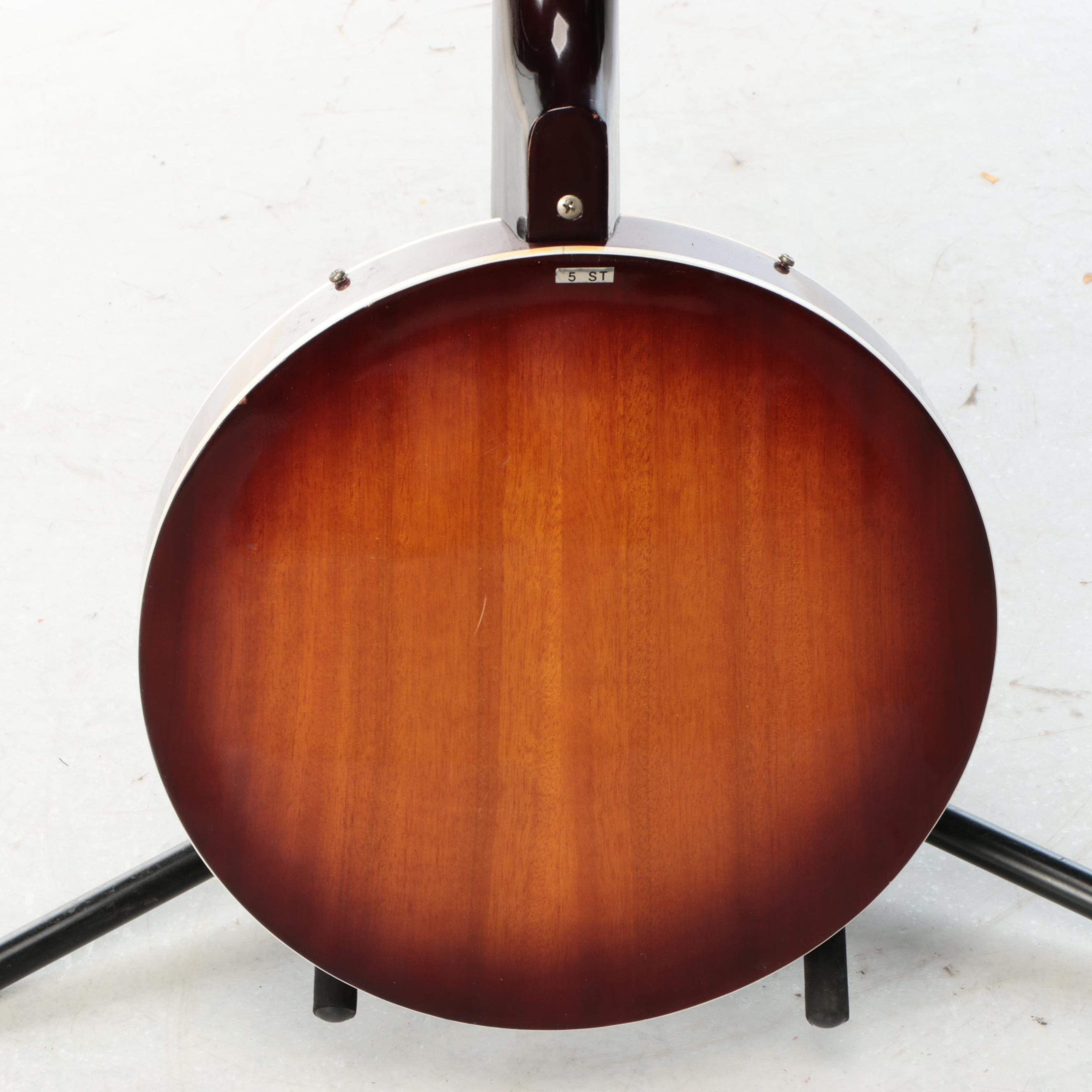 Montaya Rosewood Five-String Banjo with Tolex Case