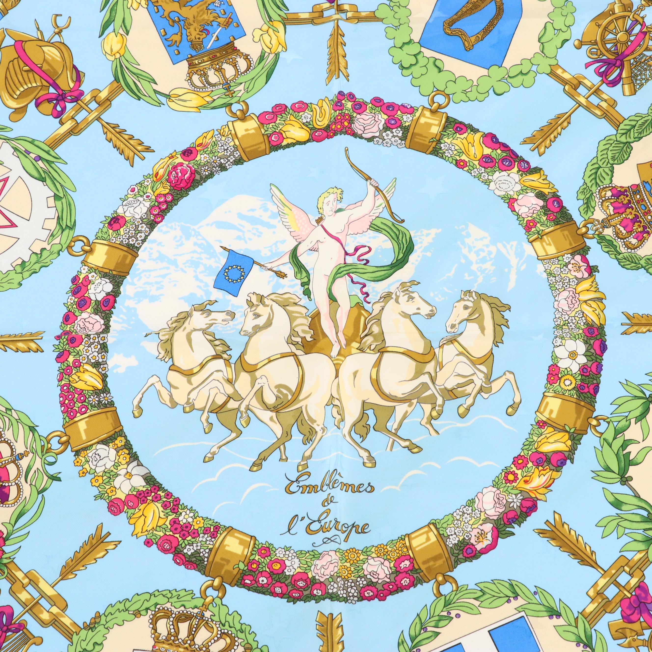 Hermès "Emblèmes de l'Europe" Scarf 90 in Star Silk Jacquard