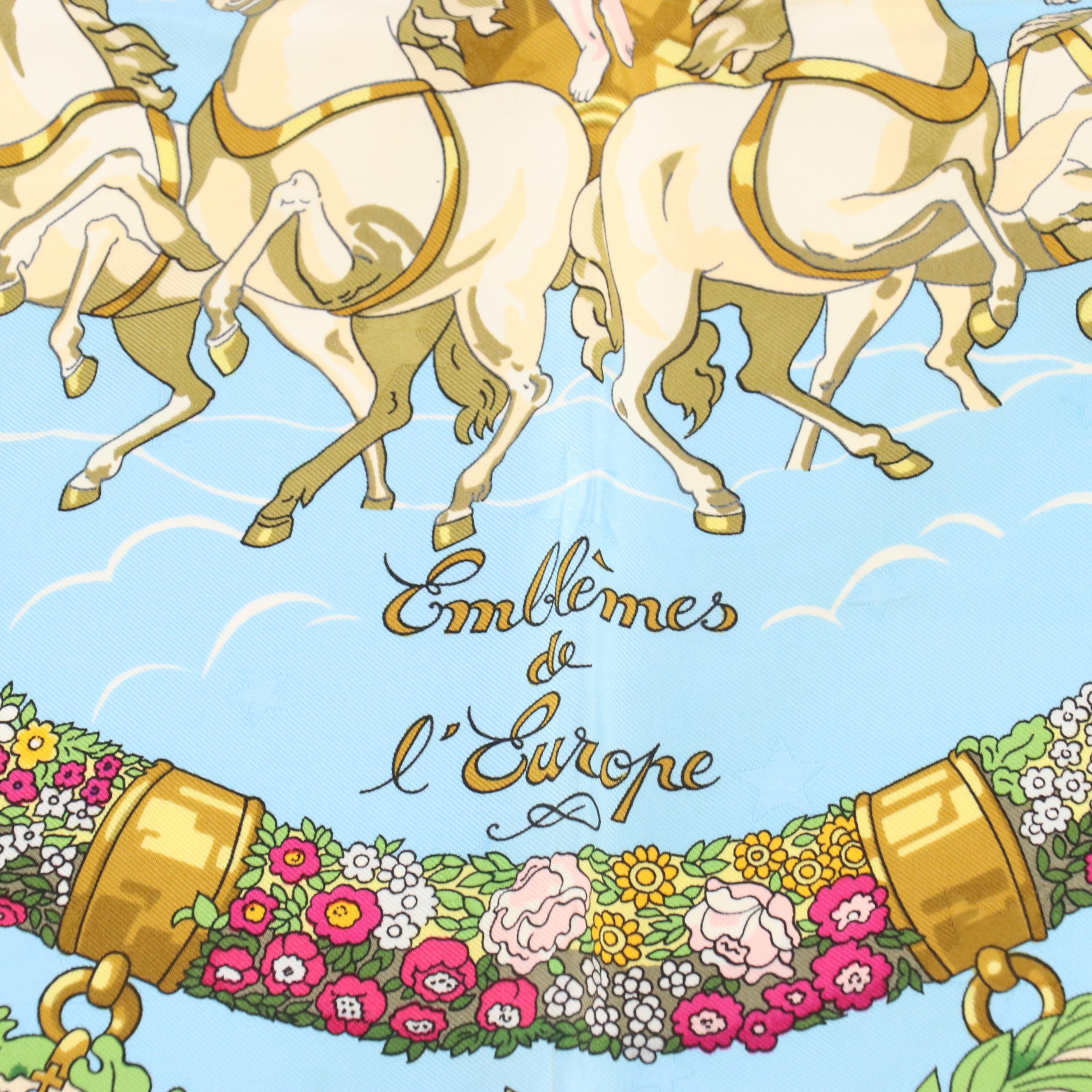 Hermès "Emblèmes de l'Europe" Scarf 90 in Star Silk Jacquard