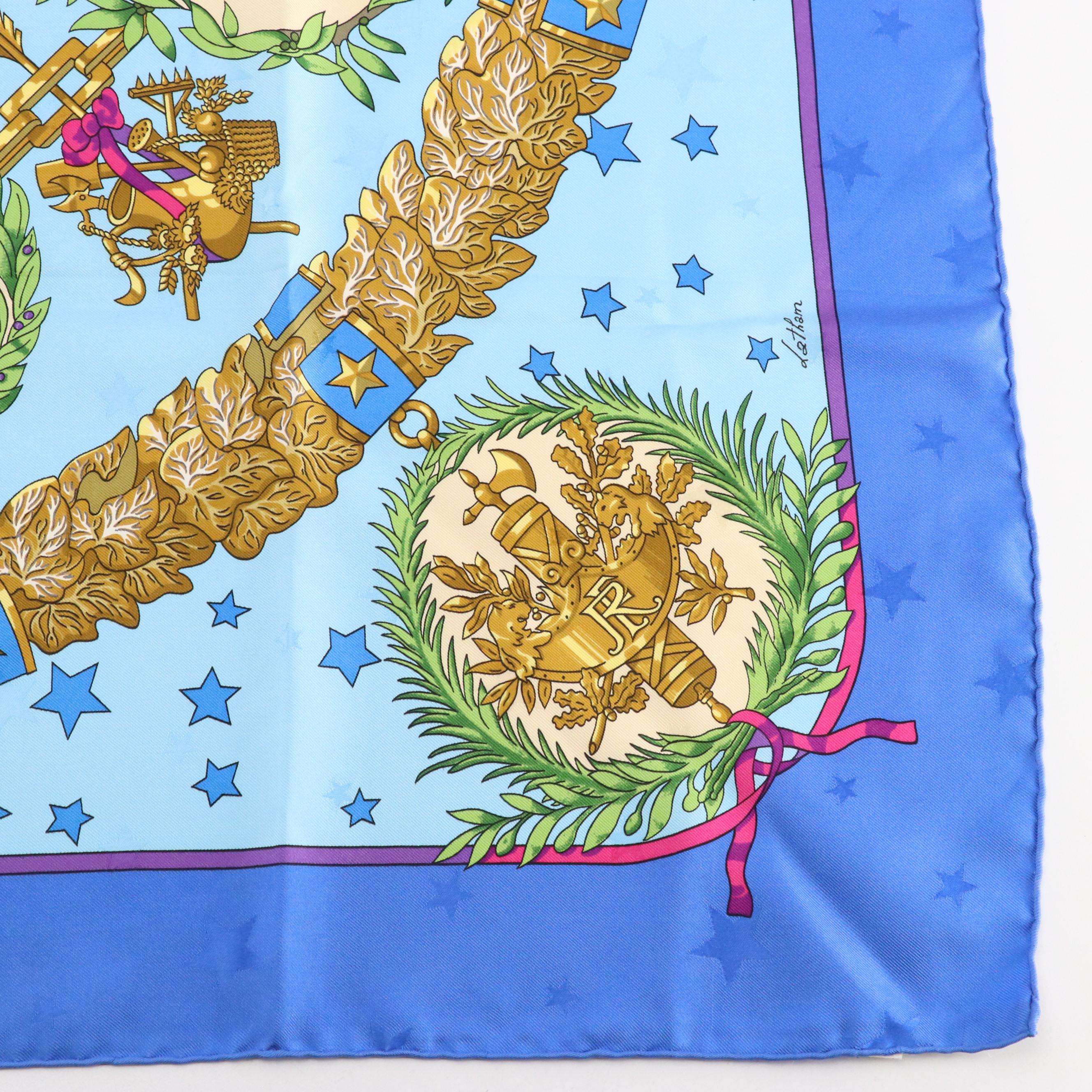 Hermès "Emblèmes de l'Europe" Scarf 90 in Star Silk Jacquard