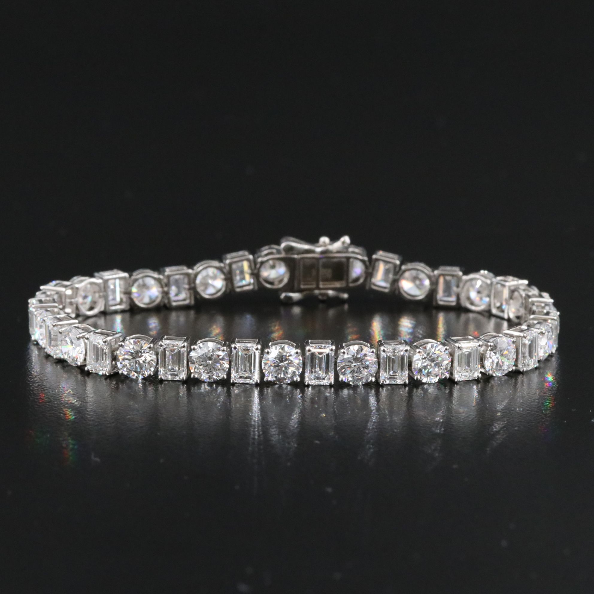 Platinum 17.71 CTW Lab Grown Diamond Line Bracelet