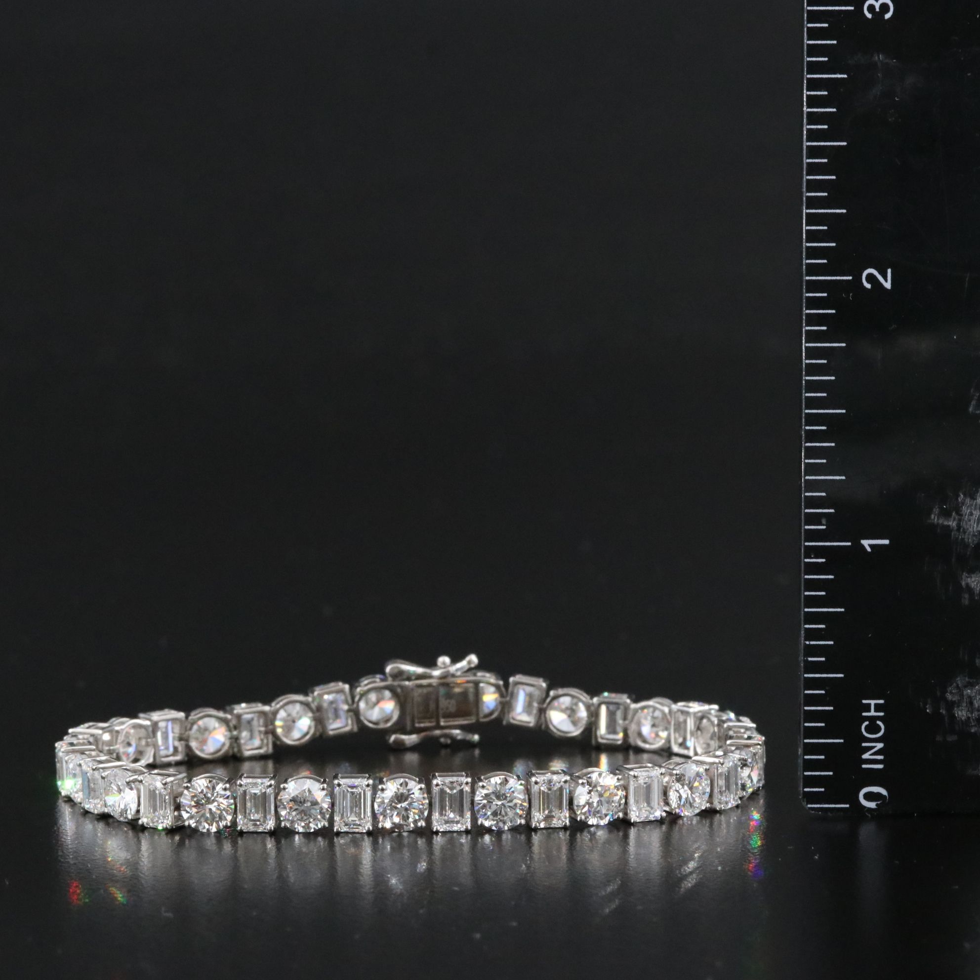 Platinum 17.71 CTW Lab Grown Diamond Line Bracelet