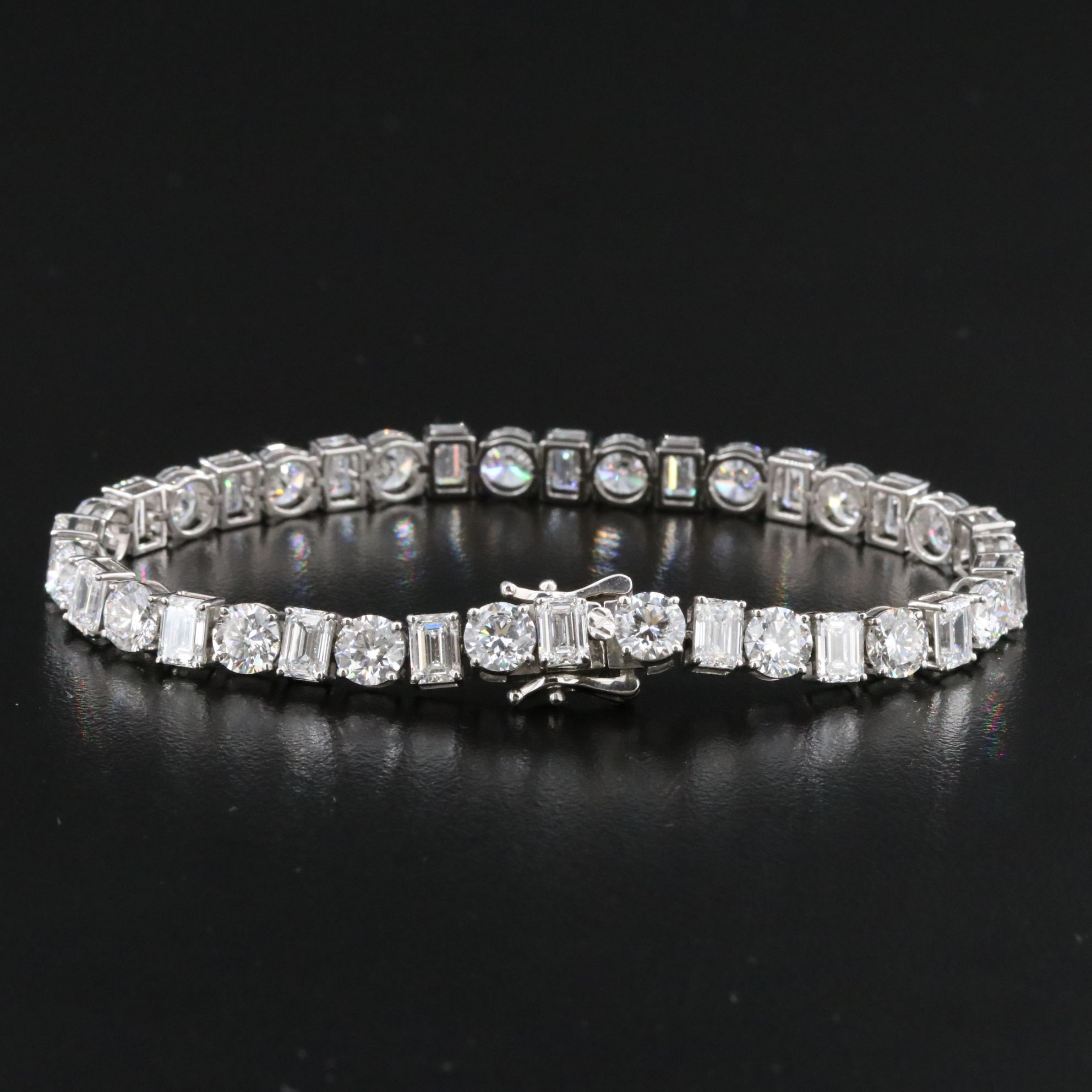 Platinum 17.71 CTW Lab Grown Diamond Line Bracelet