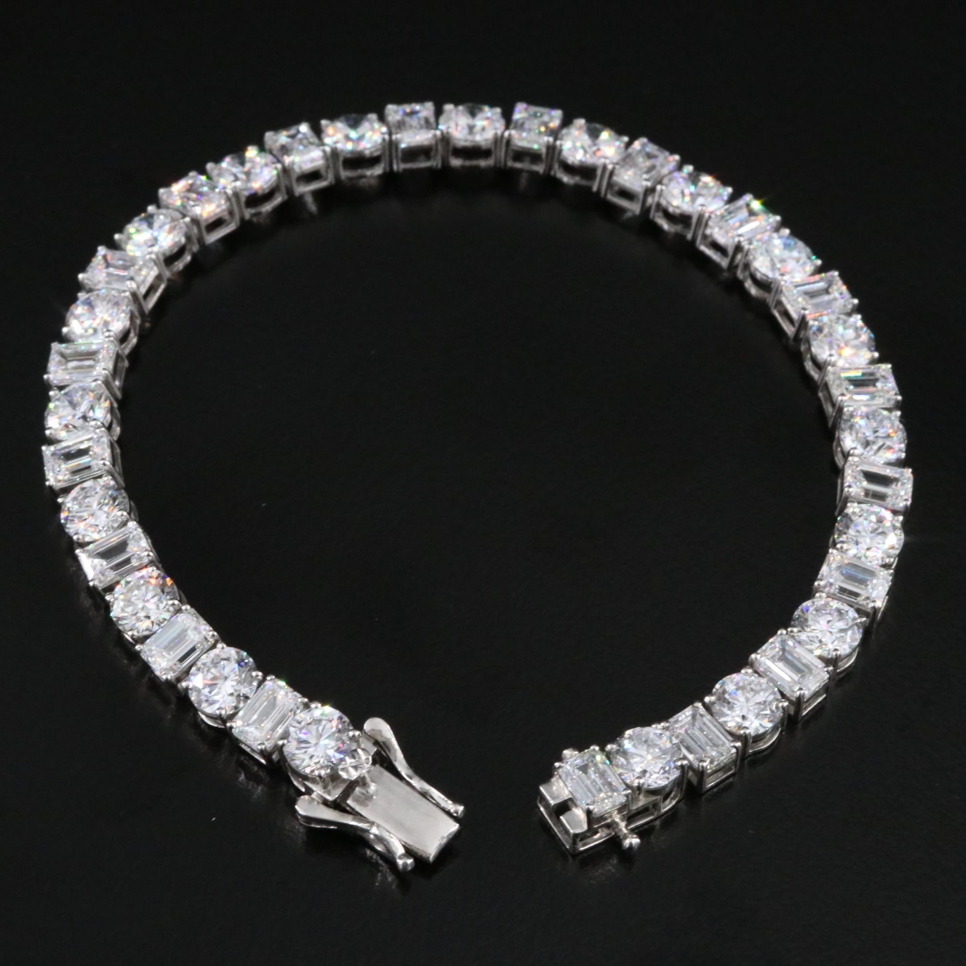 Platinum 17.71 CTW Lab Grown Diamond Line Bracelet