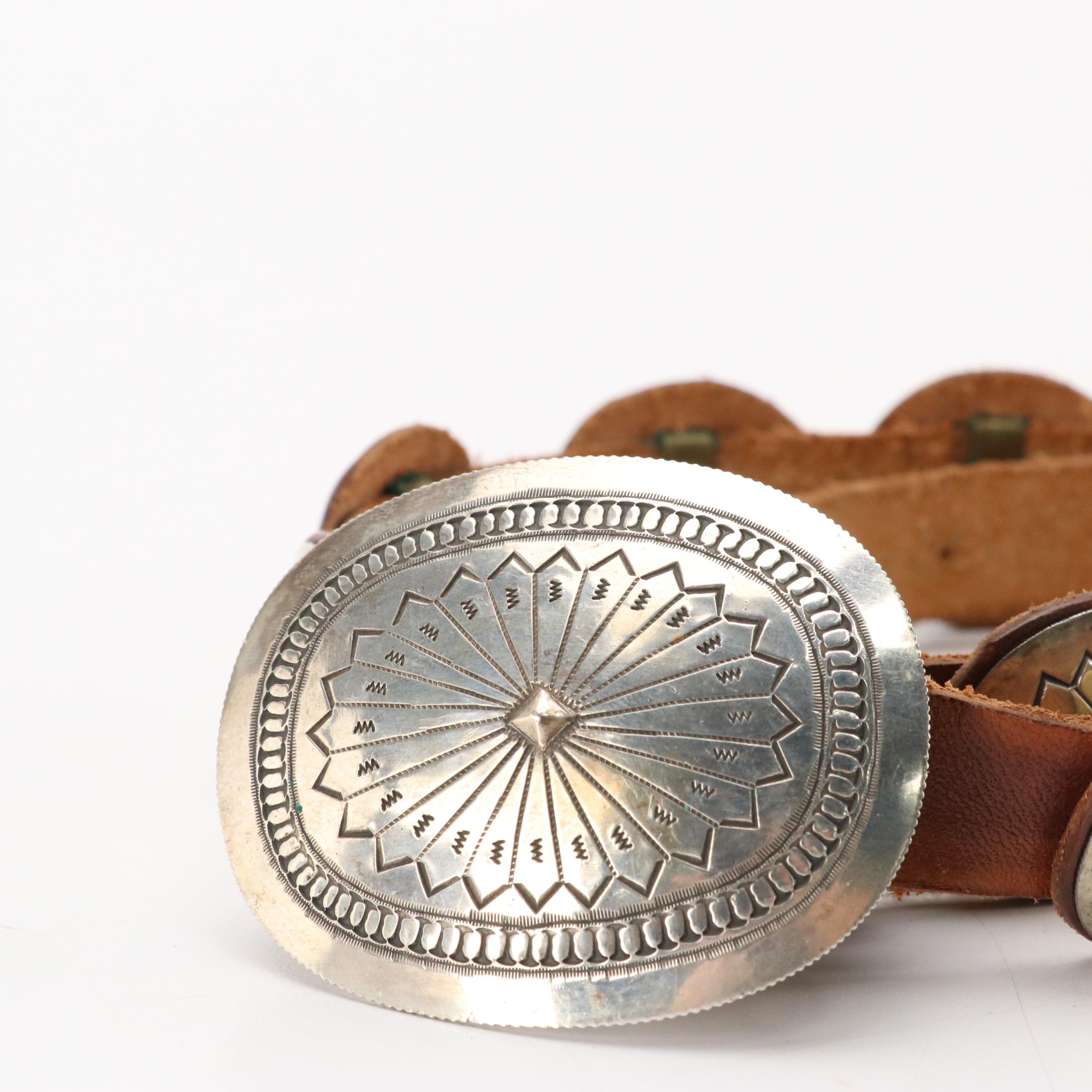Southwestern Sterling Concho Belt