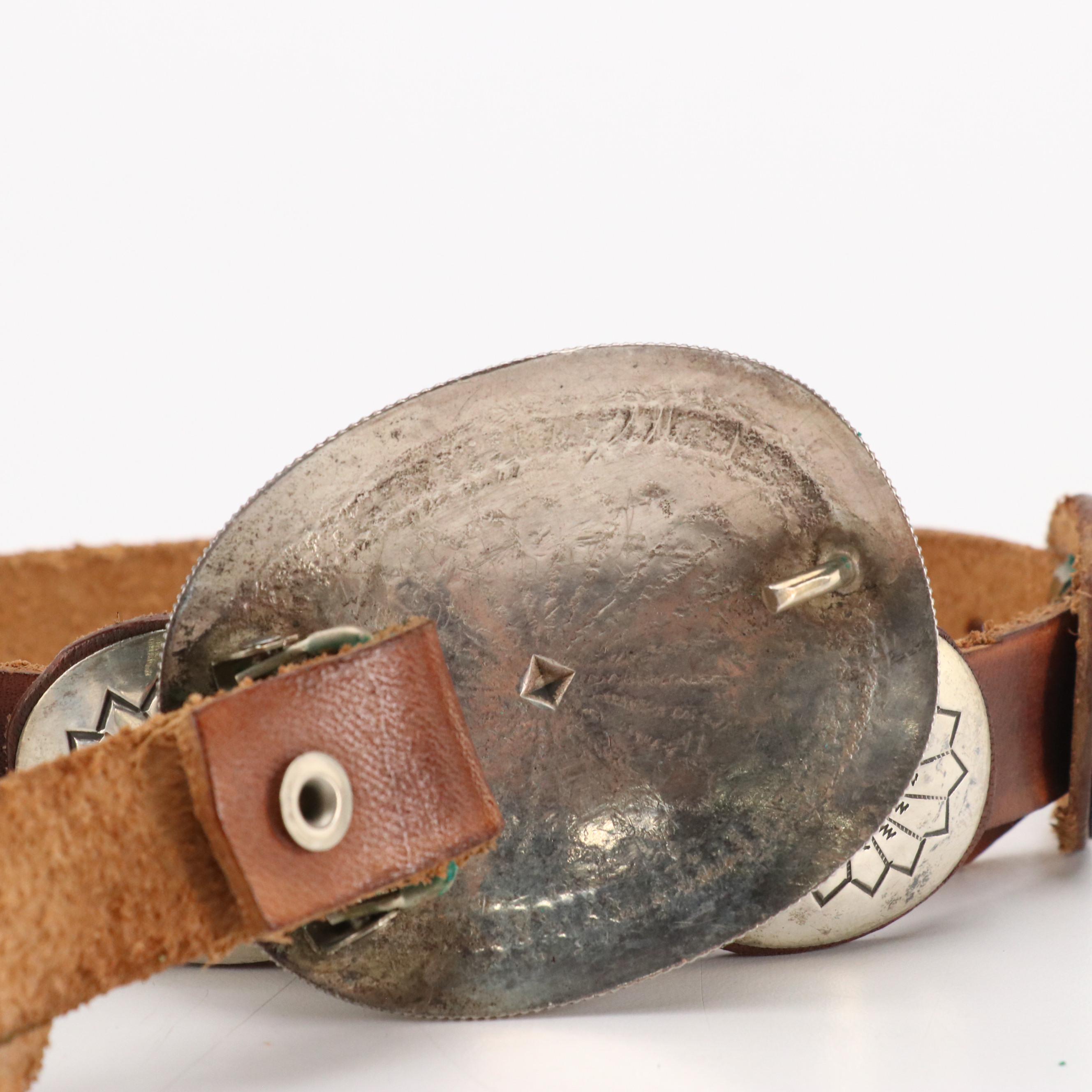 Southwestern Sterling Concho Belt