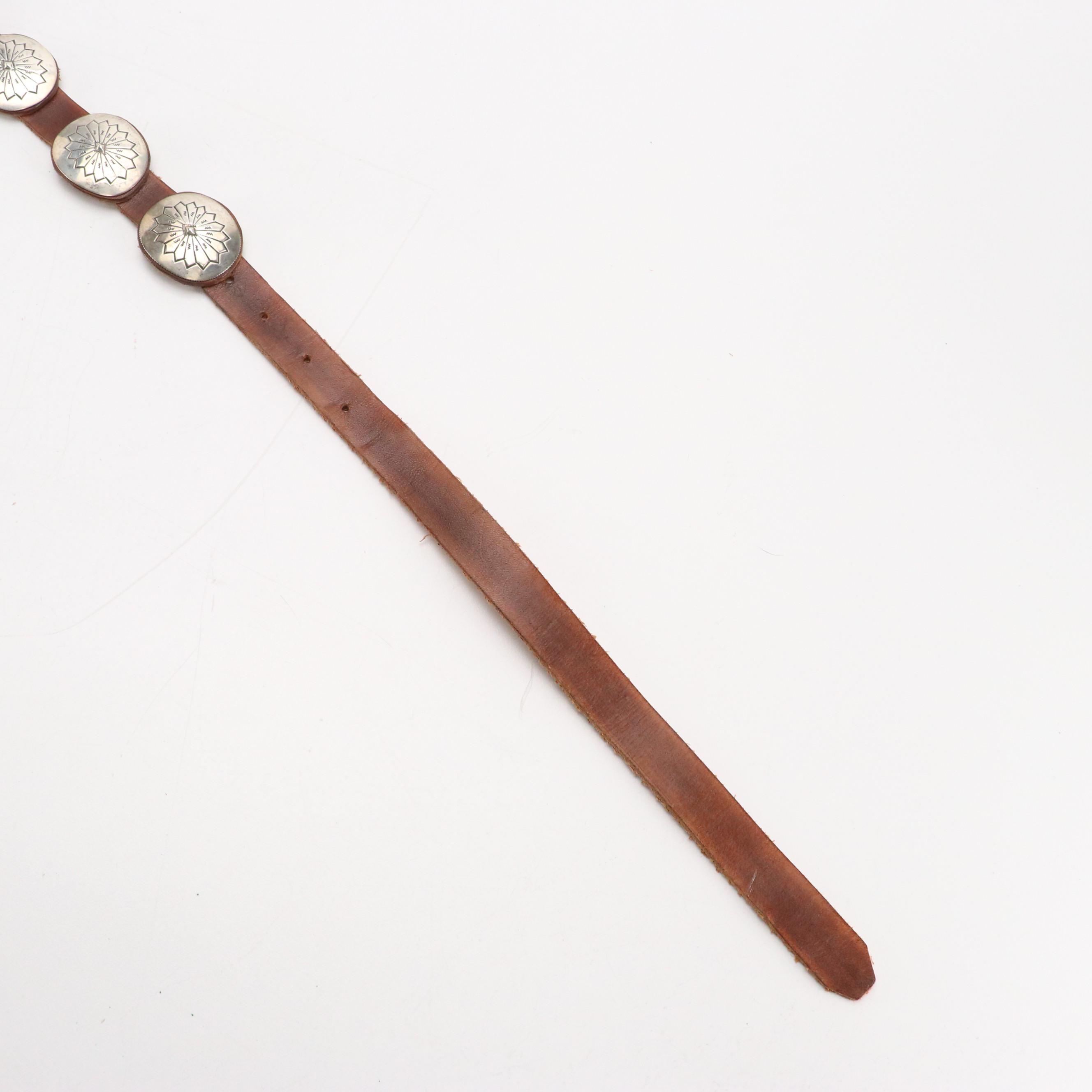 Southwestern Sterling Concho Belt