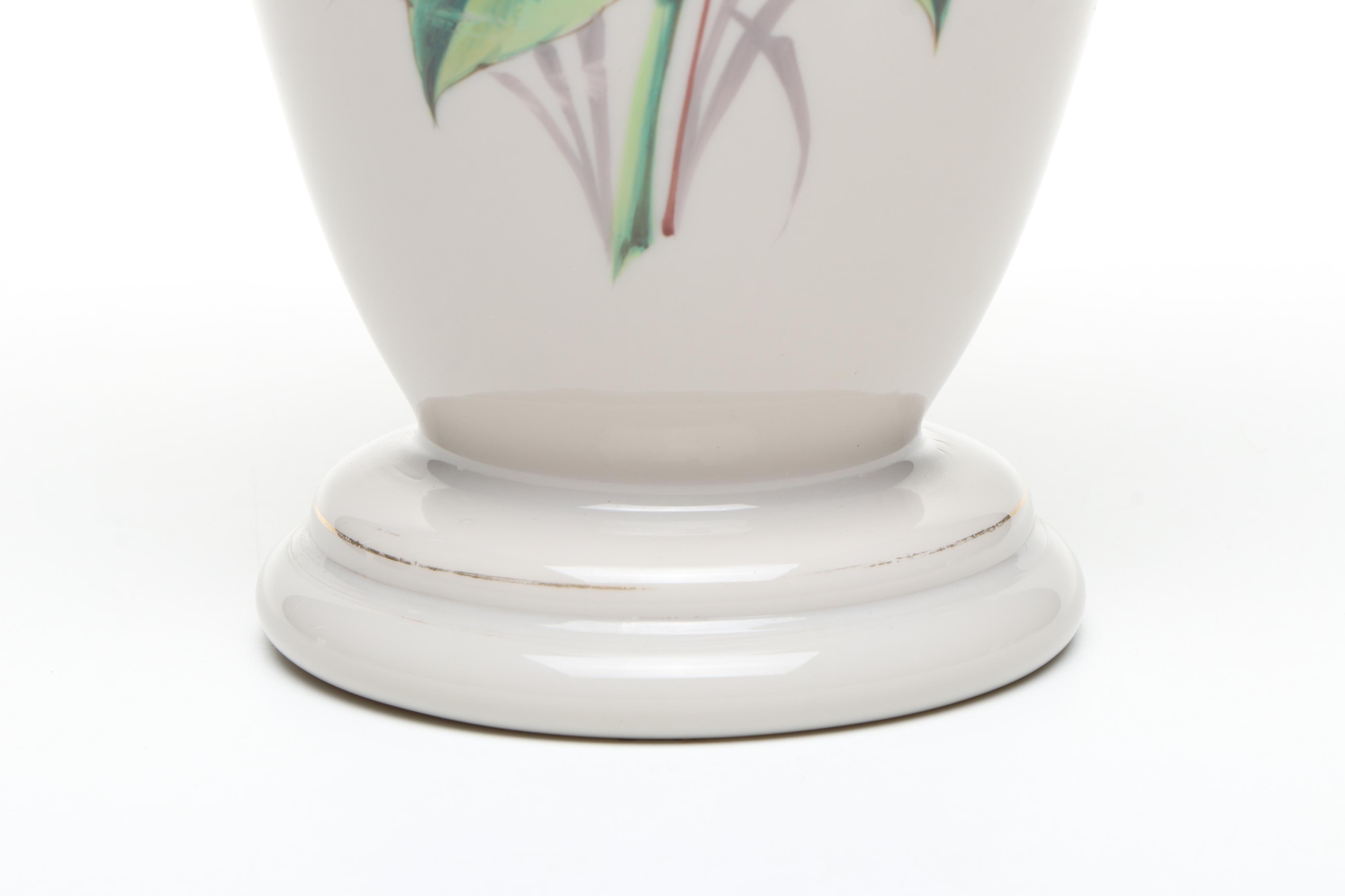 Hand-Painted Floral Glass Vase