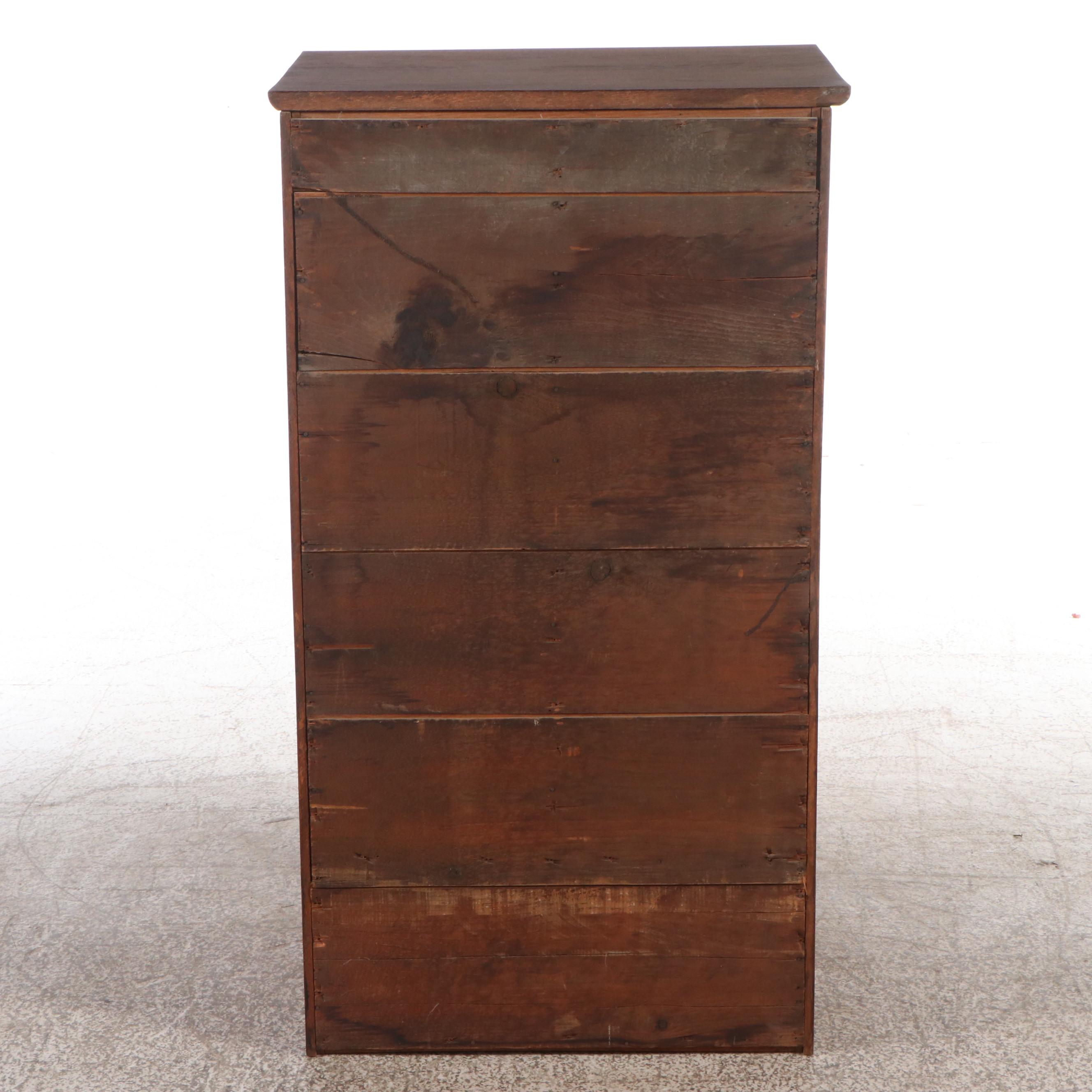 Antique Oak Flat File Cabinet