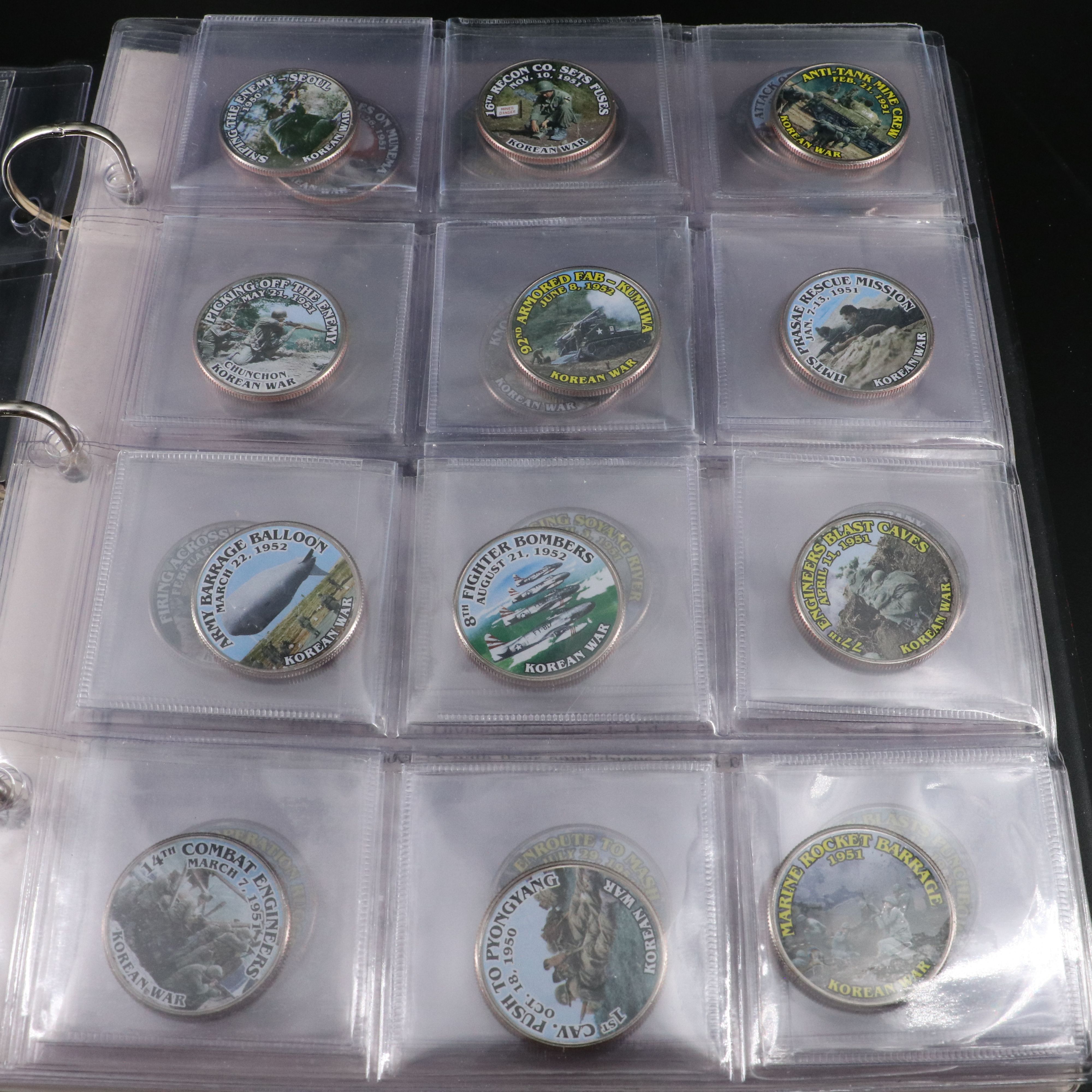 Three Albums of 141 Commemorative Korean War Coins