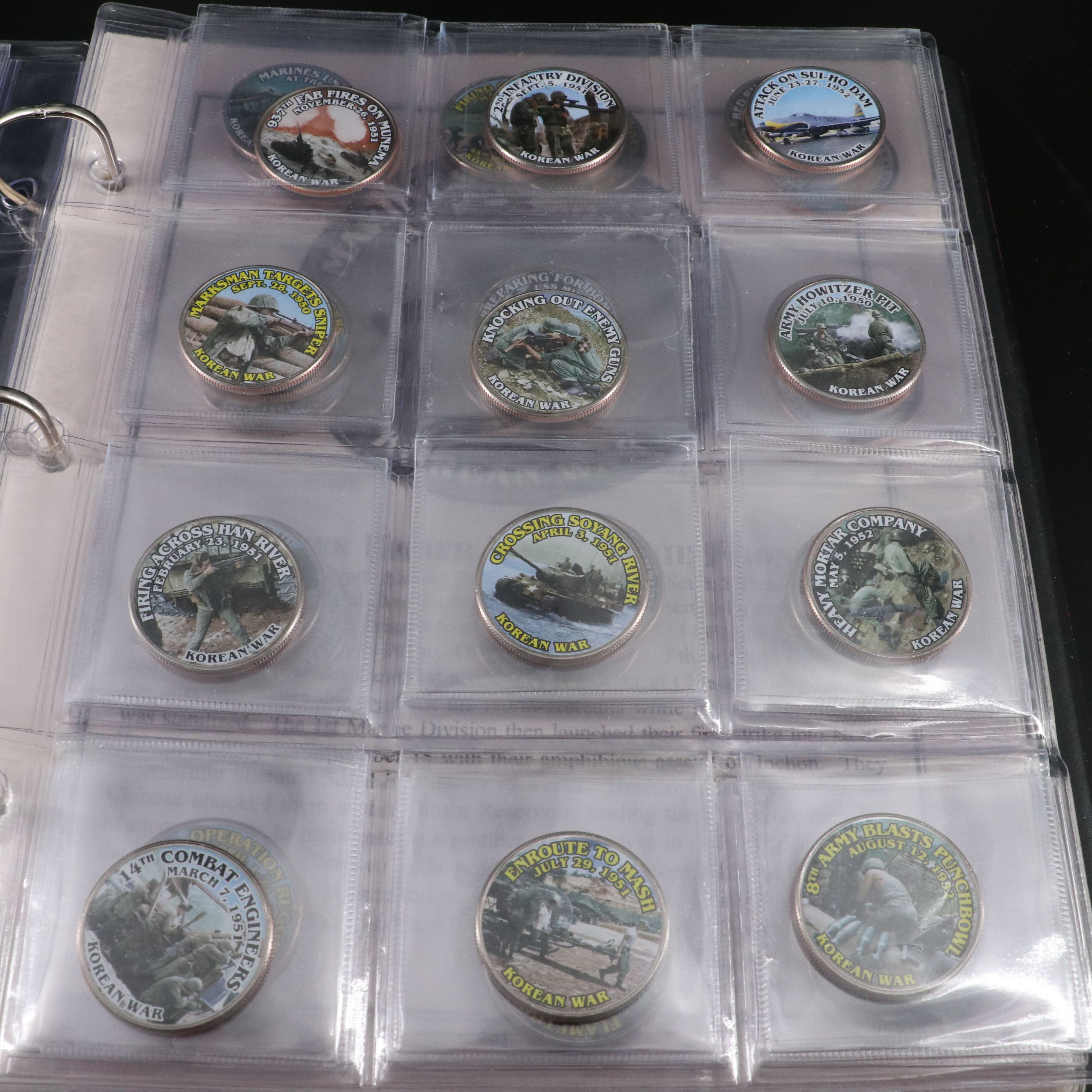 Three Albums of 141 Commemorative Korean War Coins