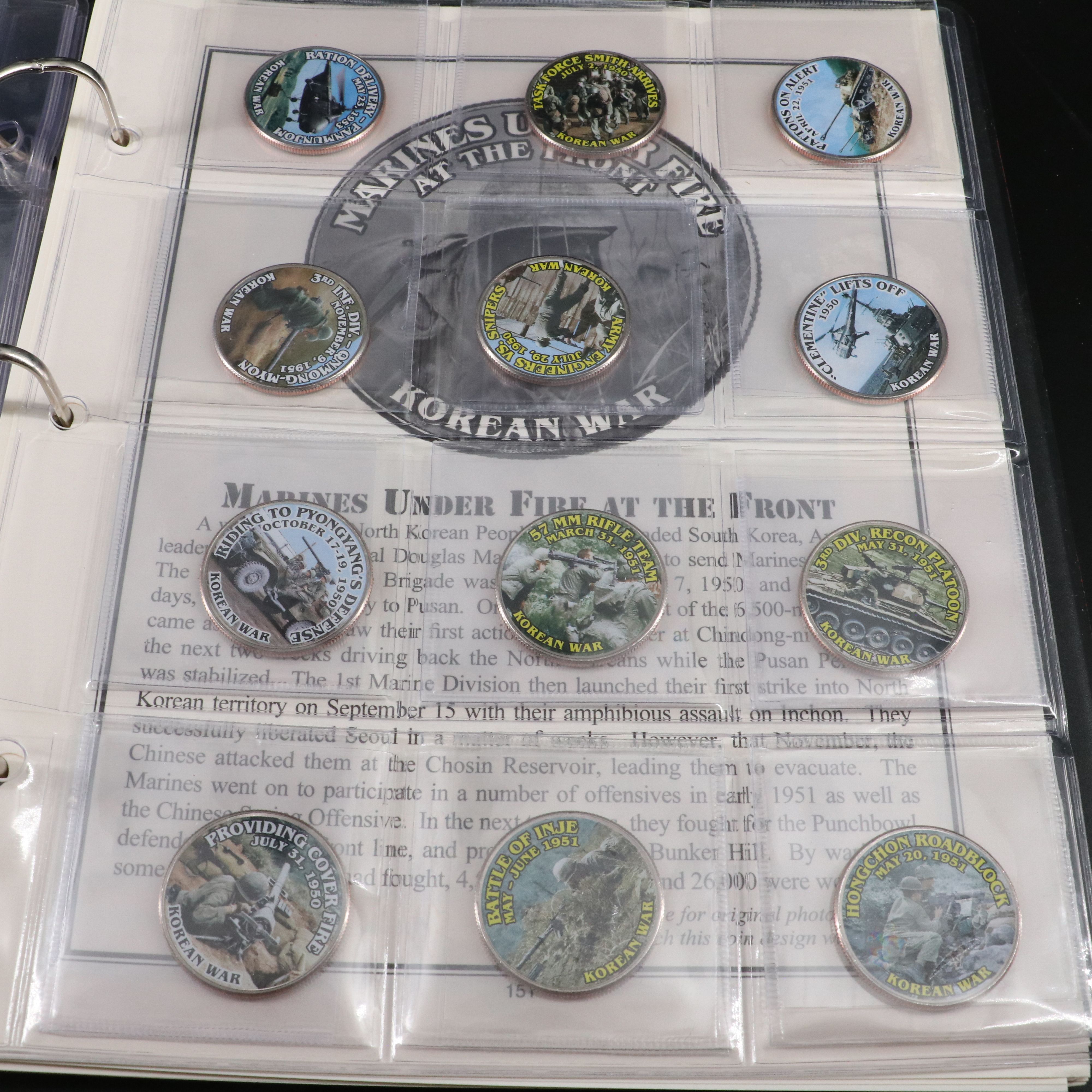 Three Albums of 141 Commemorative Korean War Coins