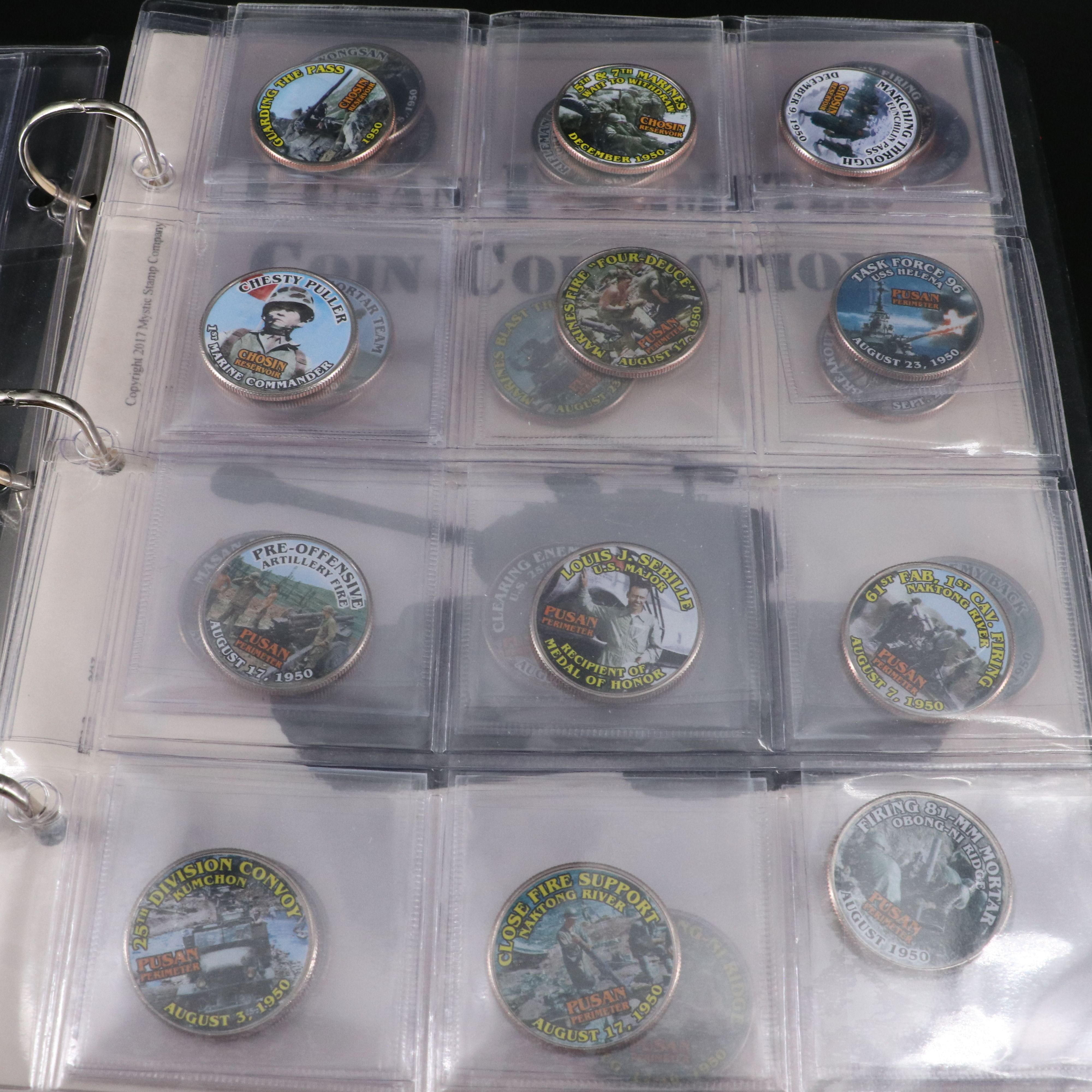 Three Albums of 141 Commemorative Korean War Coins
