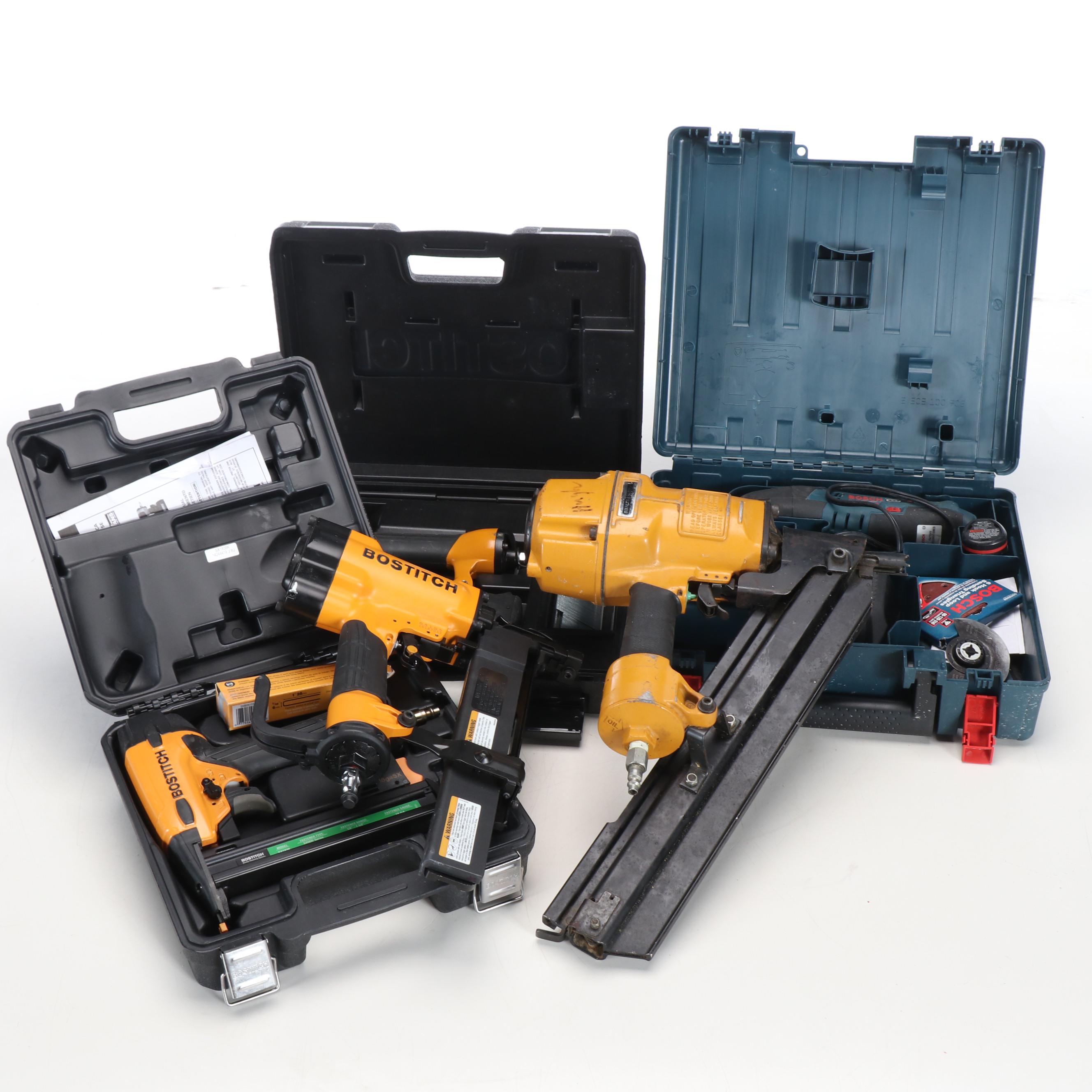 Stanley Bostitch Pneumatic Staplers and Brad Nailers with More Tools