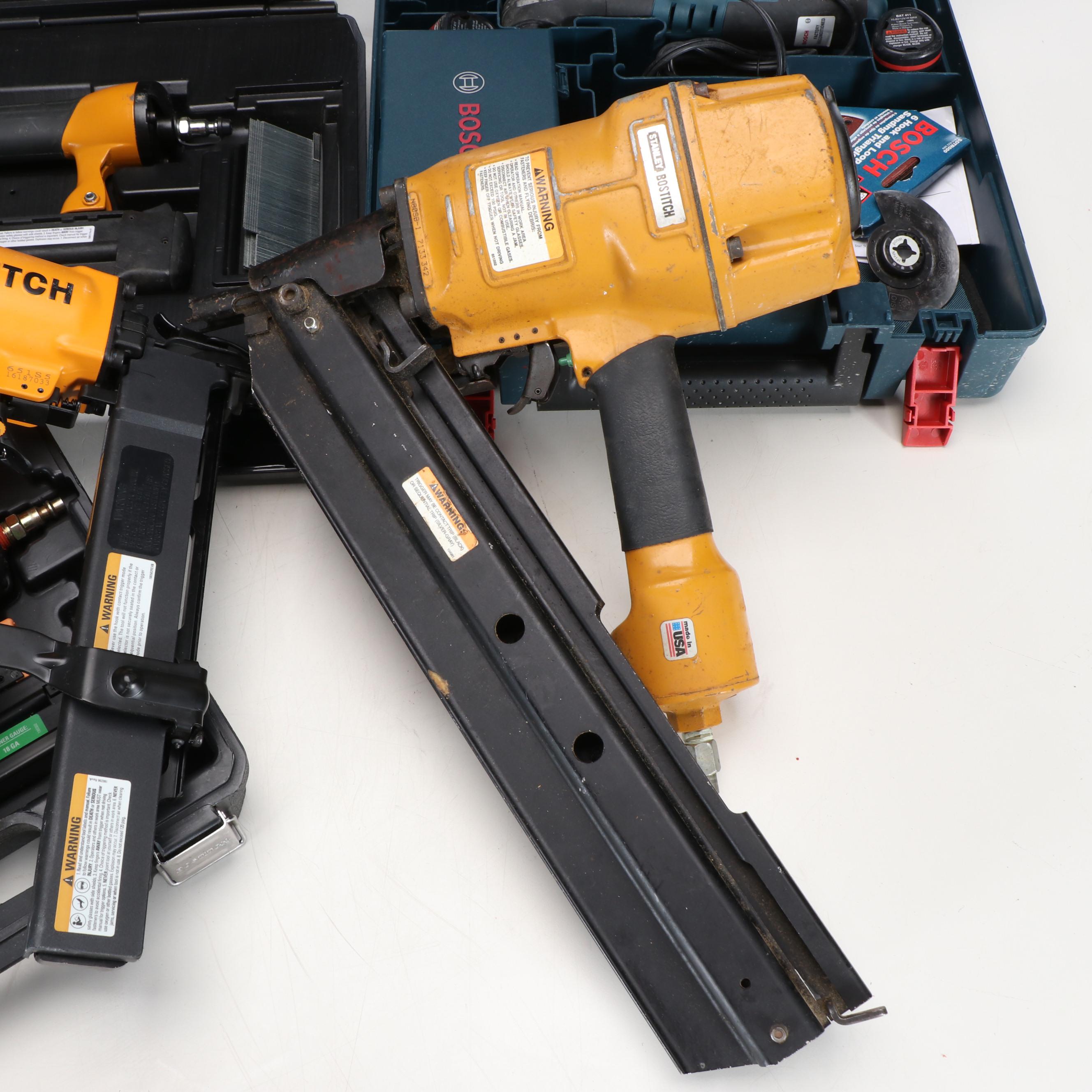 Stanley Bostitch Pneumatic Staplers and Brad Nailers with More Tools