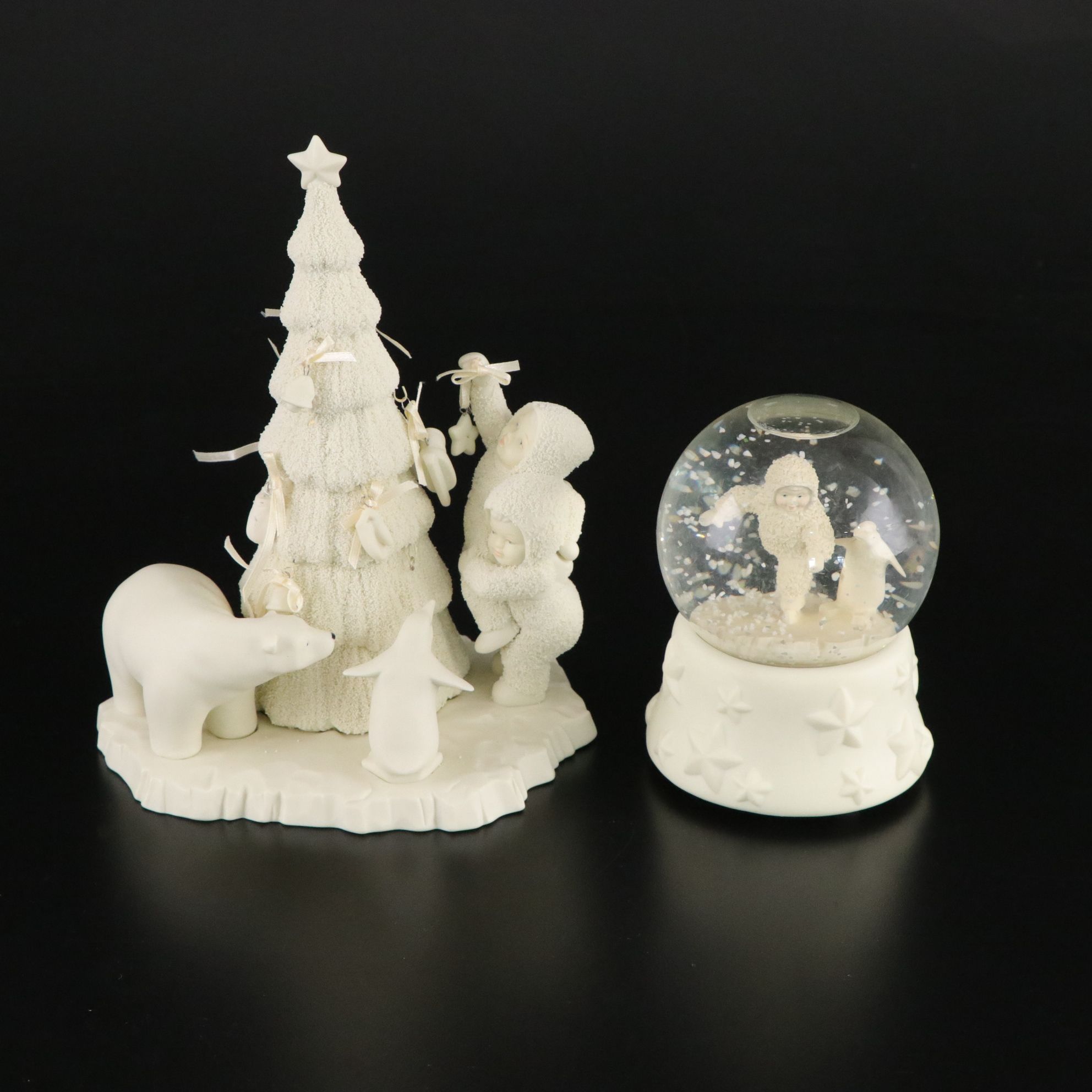 Department 56 Snowbabies "Lift Me Higher" Christmas Tree & More Bisque Figurines