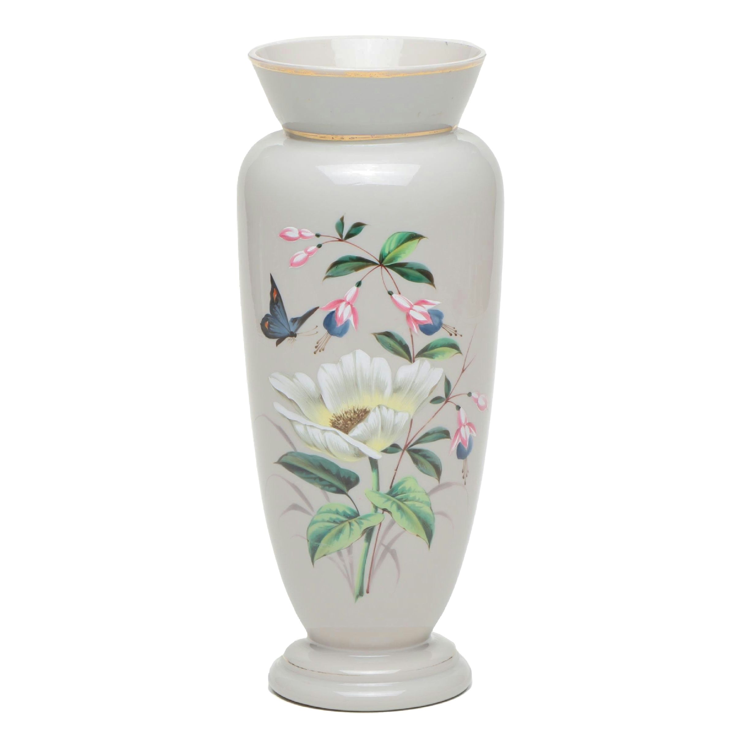 Hand-Painted Floral Glass Vase