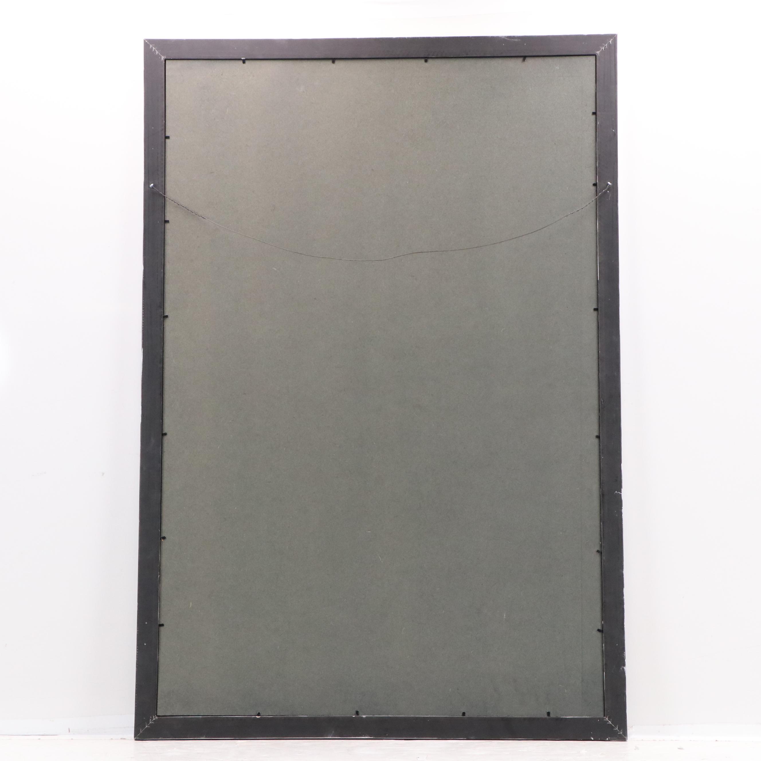 Stylized Mixed Media Painting of White Orchid, Late 20th/21st Century