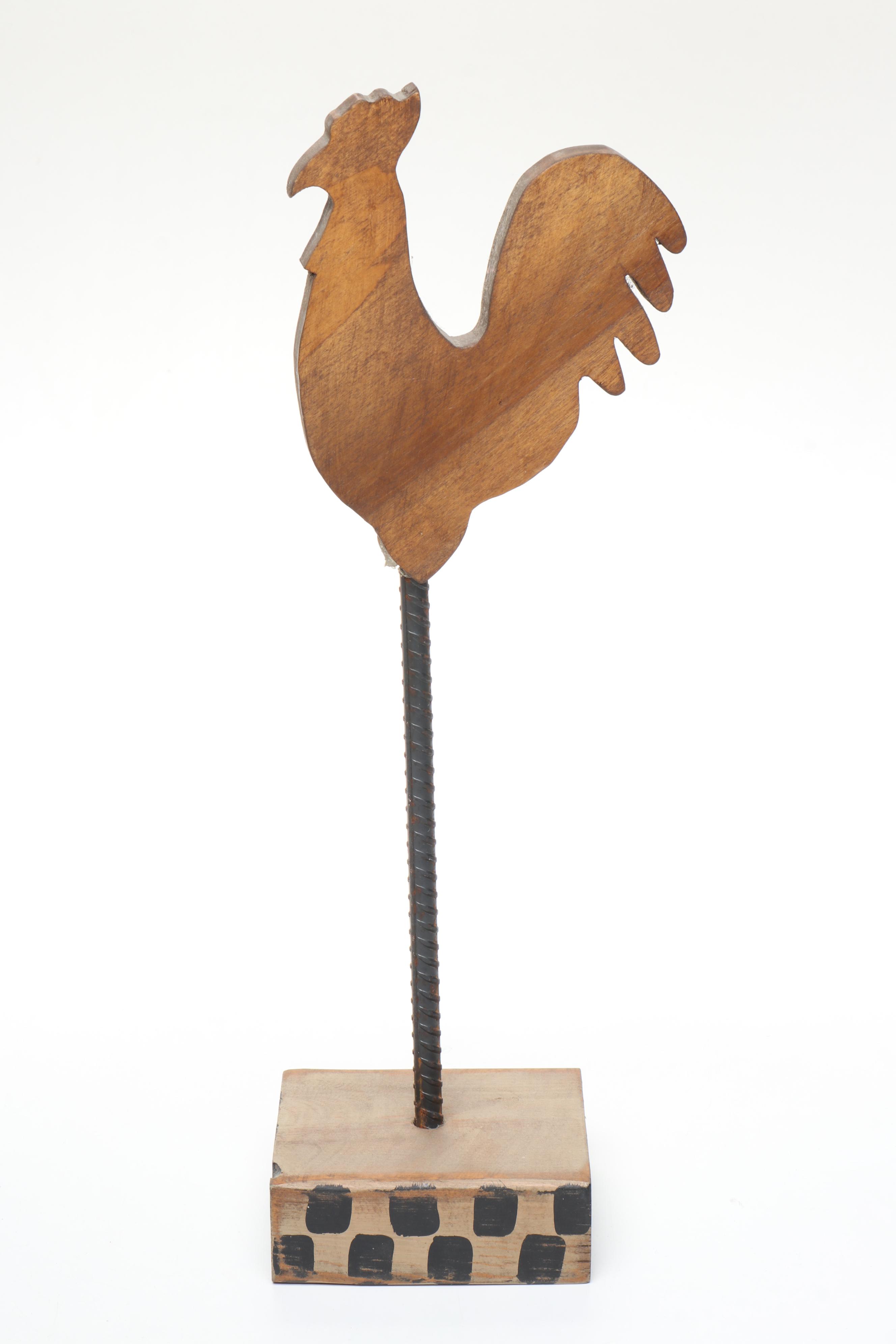 Rustic Style Roosters and Figural Metal Wall Hooks