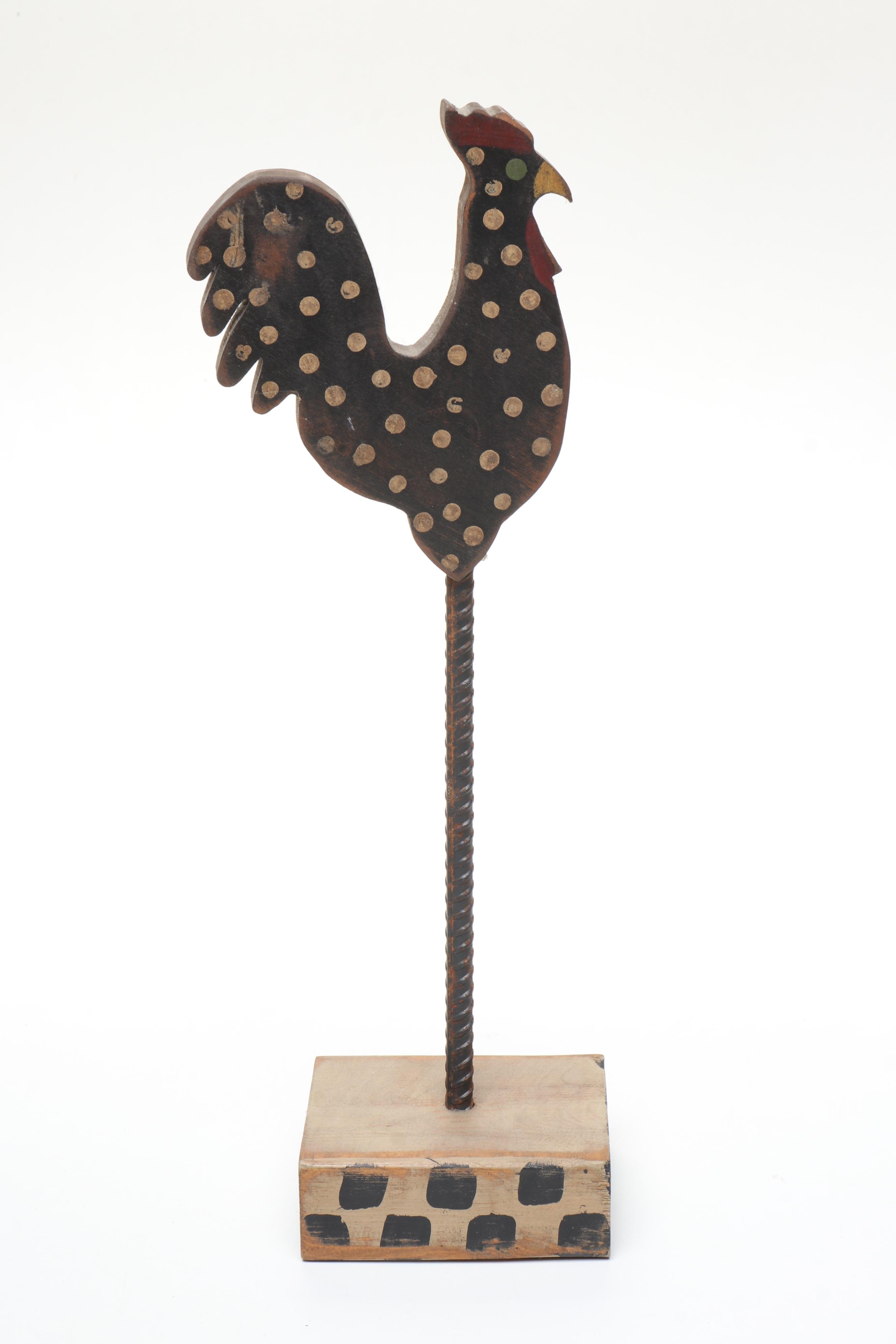 Rustic Style Roosters and Figural Metal Wall Hooks