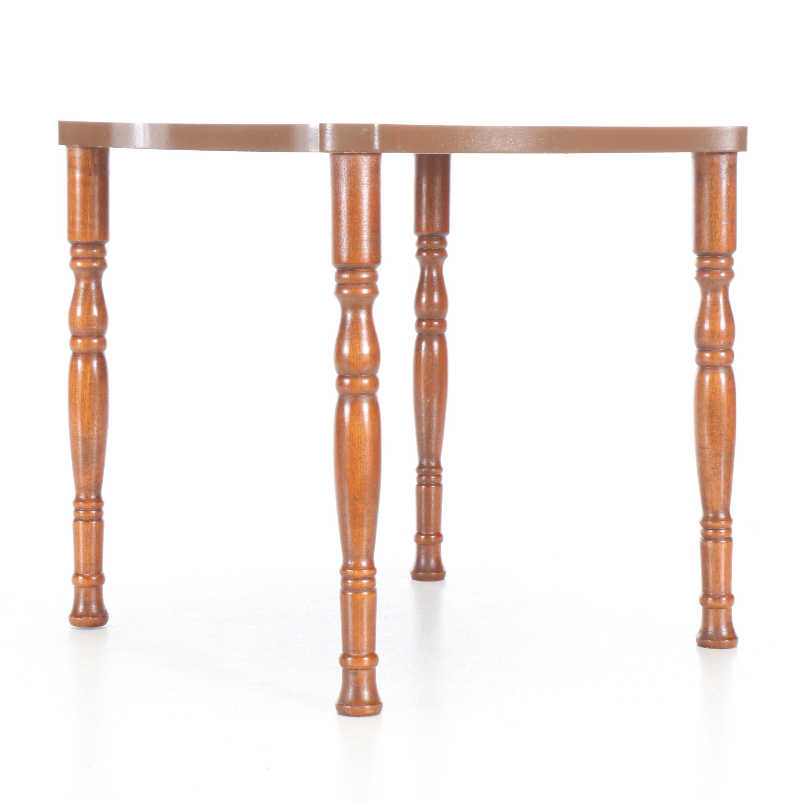 Federal Style Wood Stool and Metal Coal Bucket