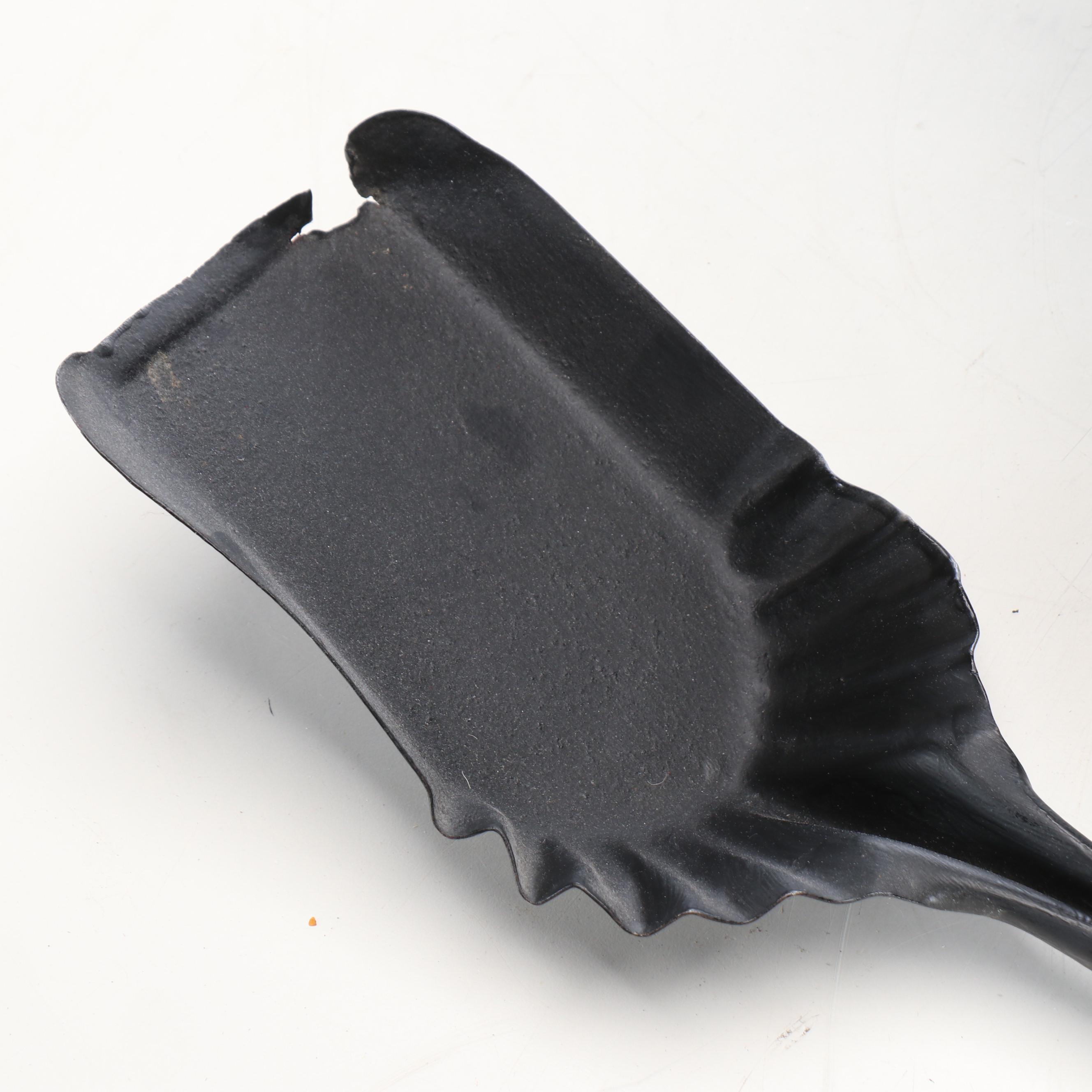 Federal Style Wood Stool and Metal Coal Bucket