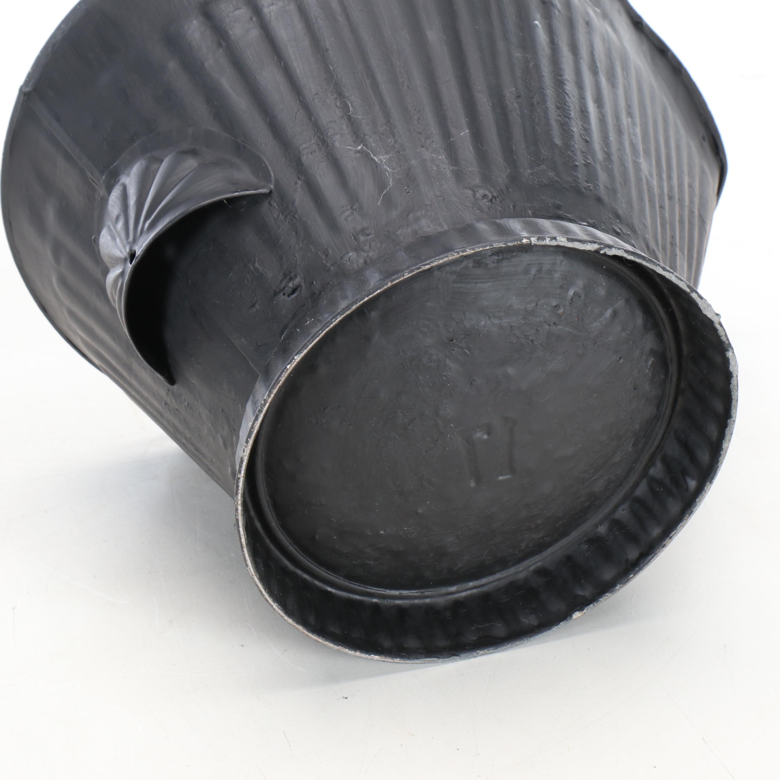 Federal Style Wood Stool and Metal Coal Bucket