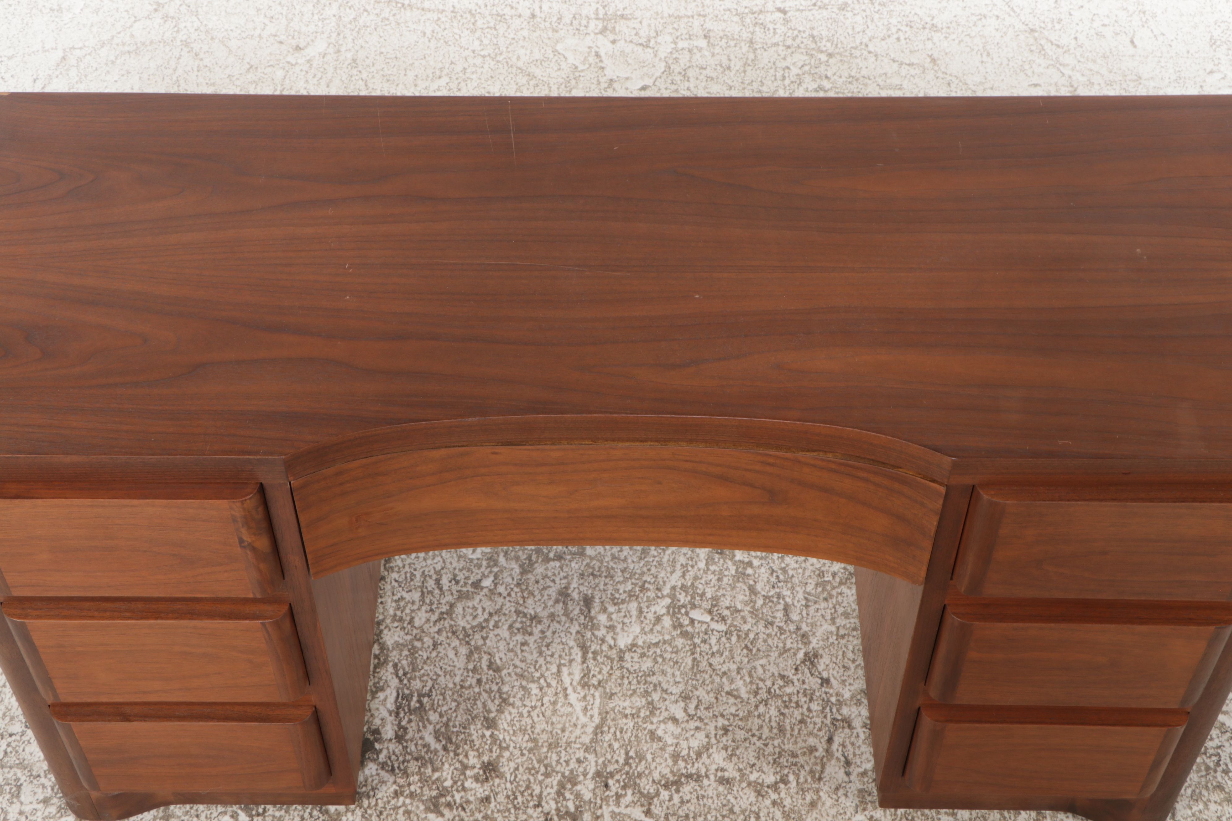 Mid Century Walnut Vanity with Mirror