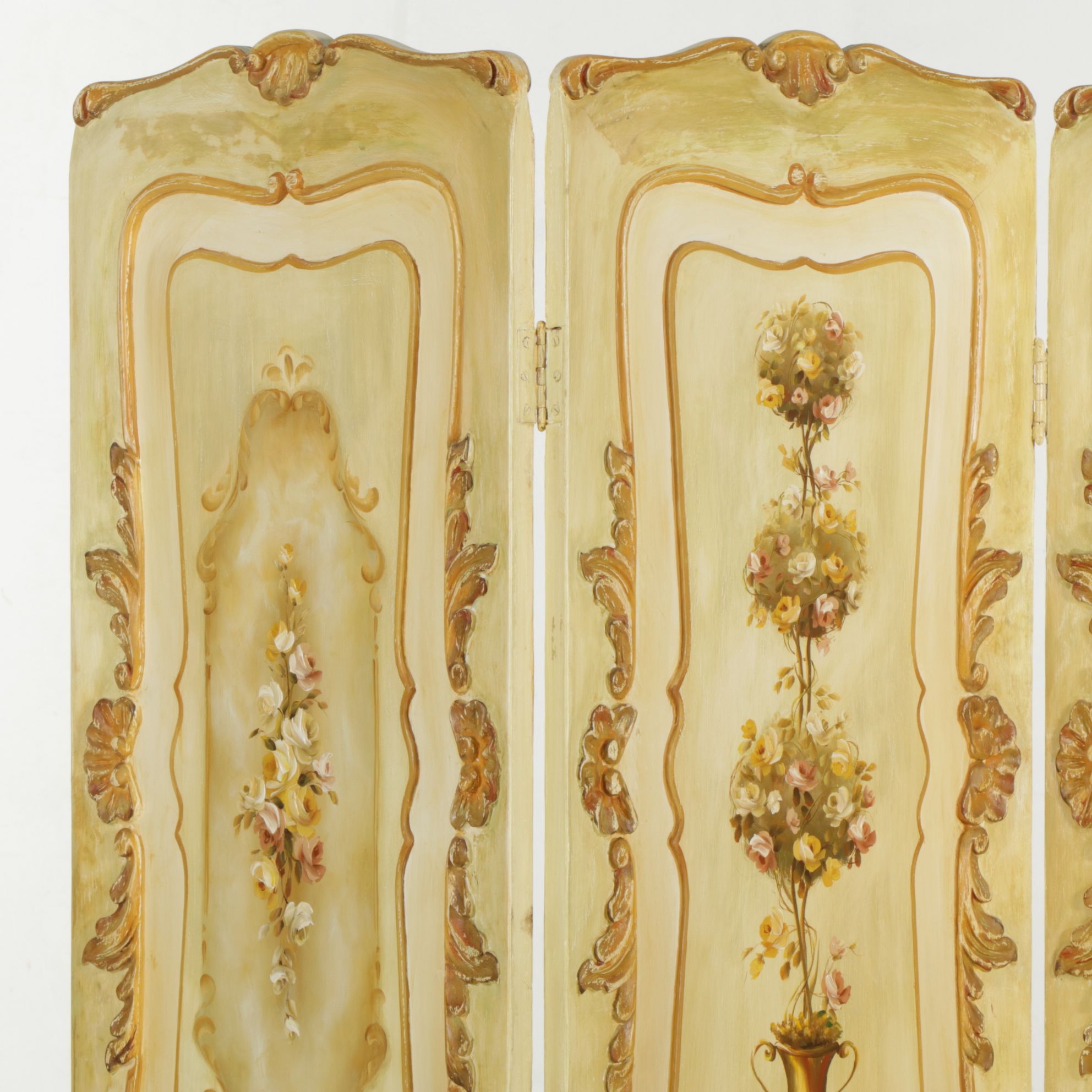 French Provincial Hand Painted Room Screen