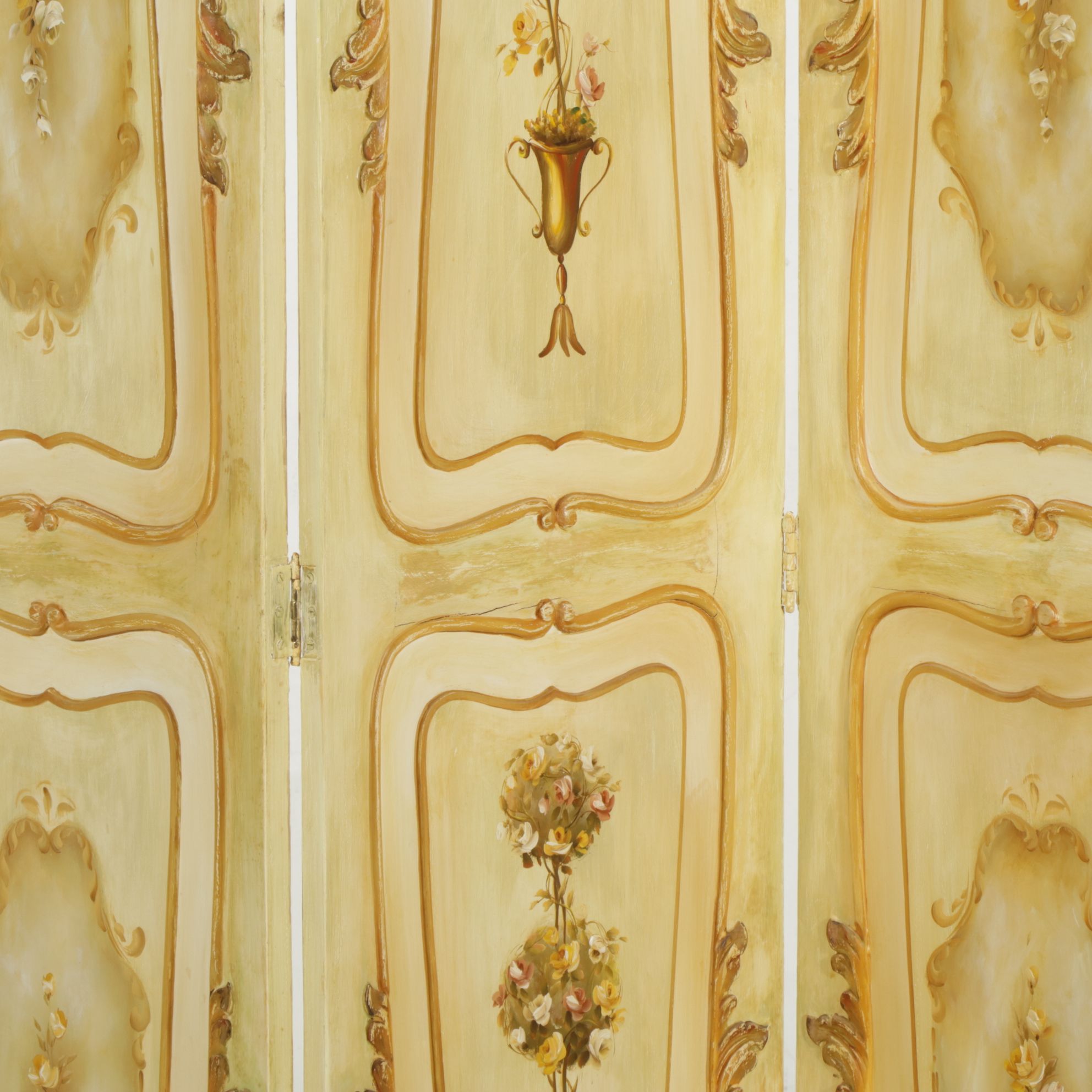 French Provincial Hand Painted Room Screen