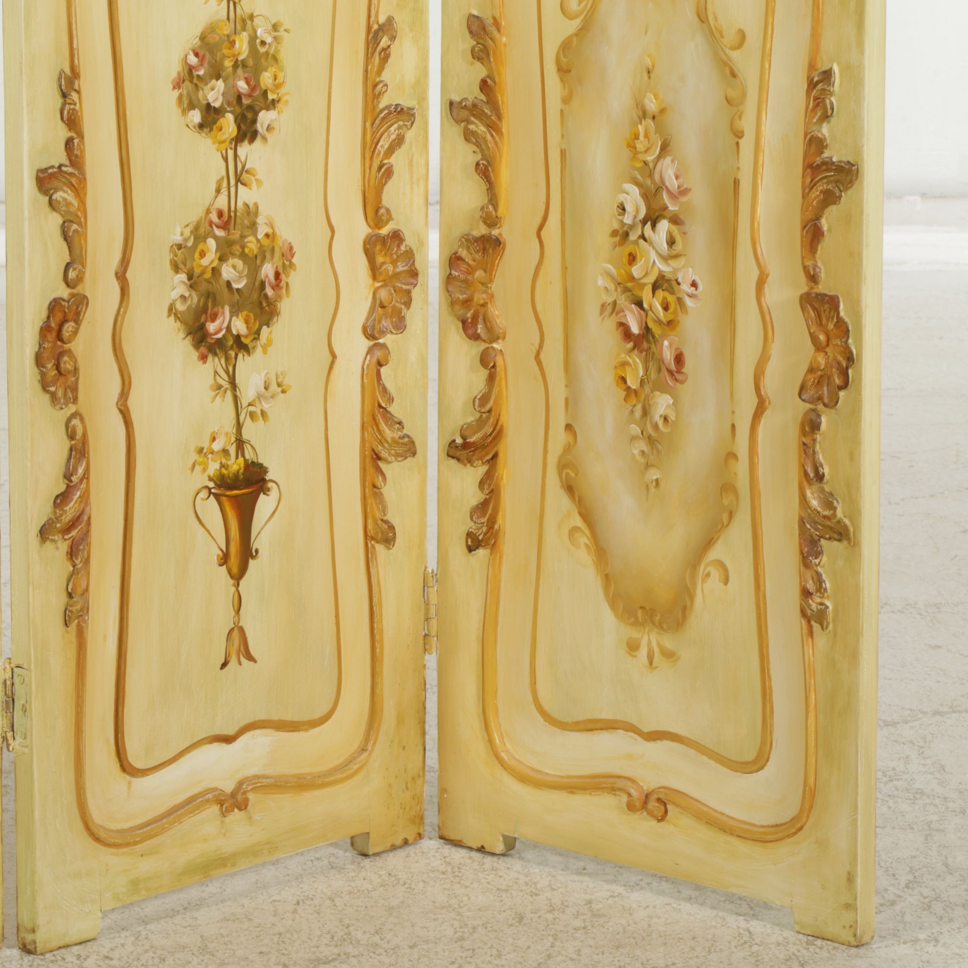 French Provincial Hand Painted Room Screen
