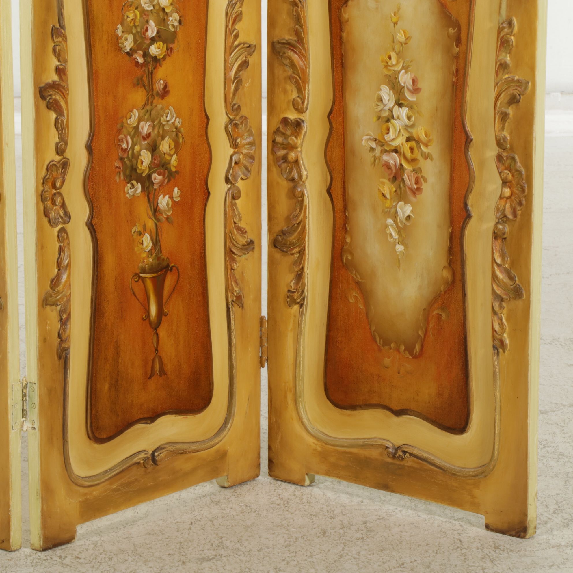 French Provincial Hand Painted Room Screen