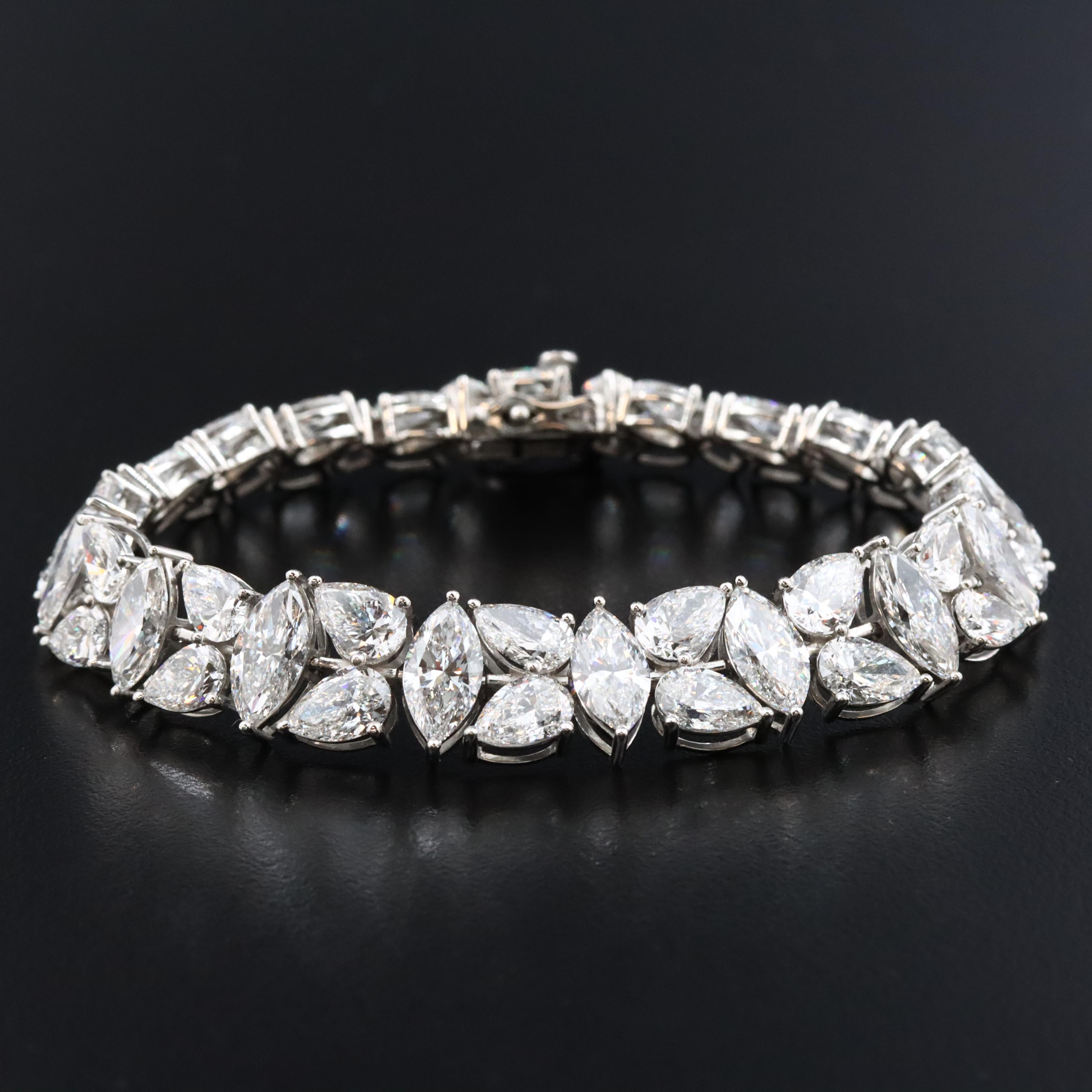 Platinum 25.40 CTW Lab Grown Diamond Bracelet