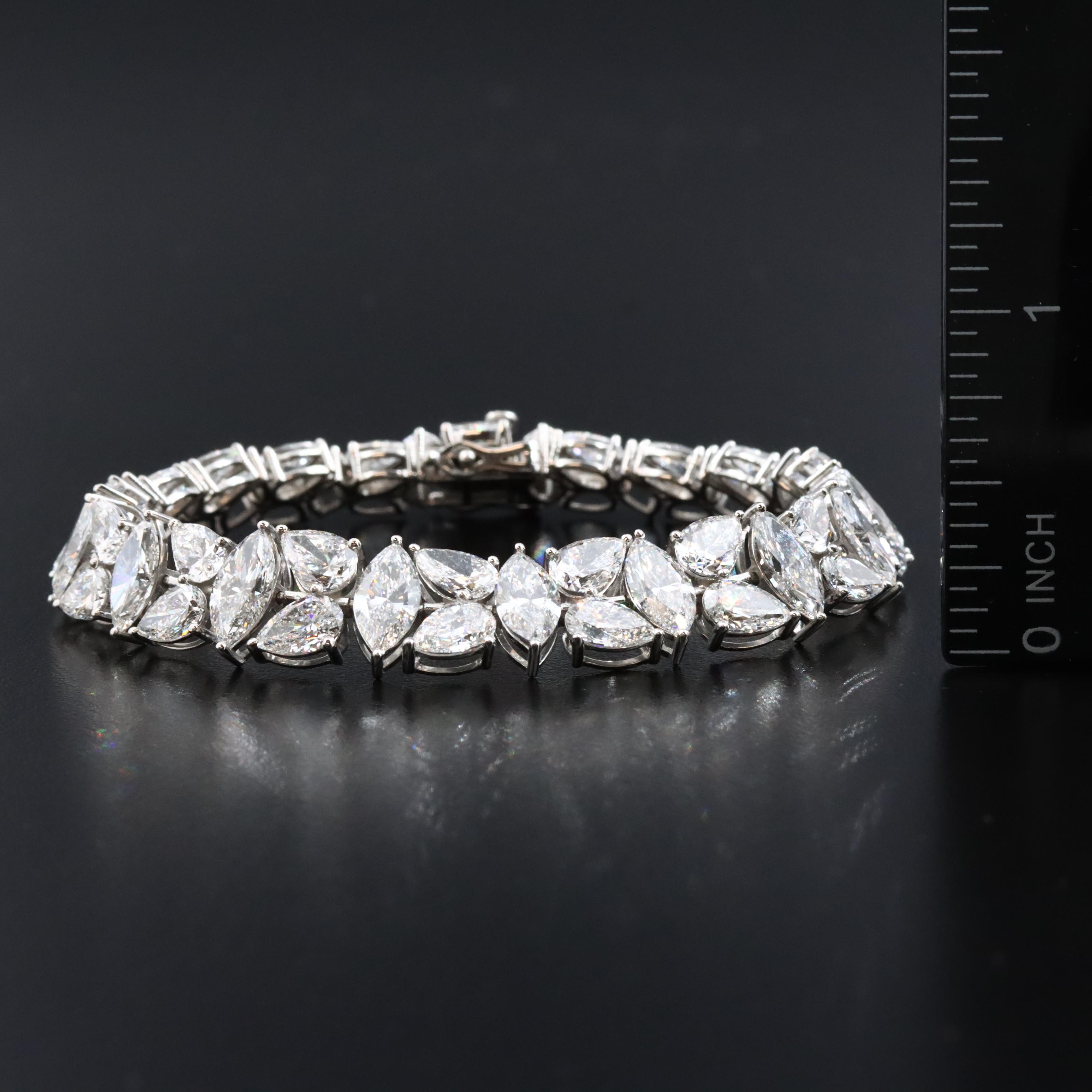 Platinum 25.40 CTW Lab Grown Diamond Bracelet