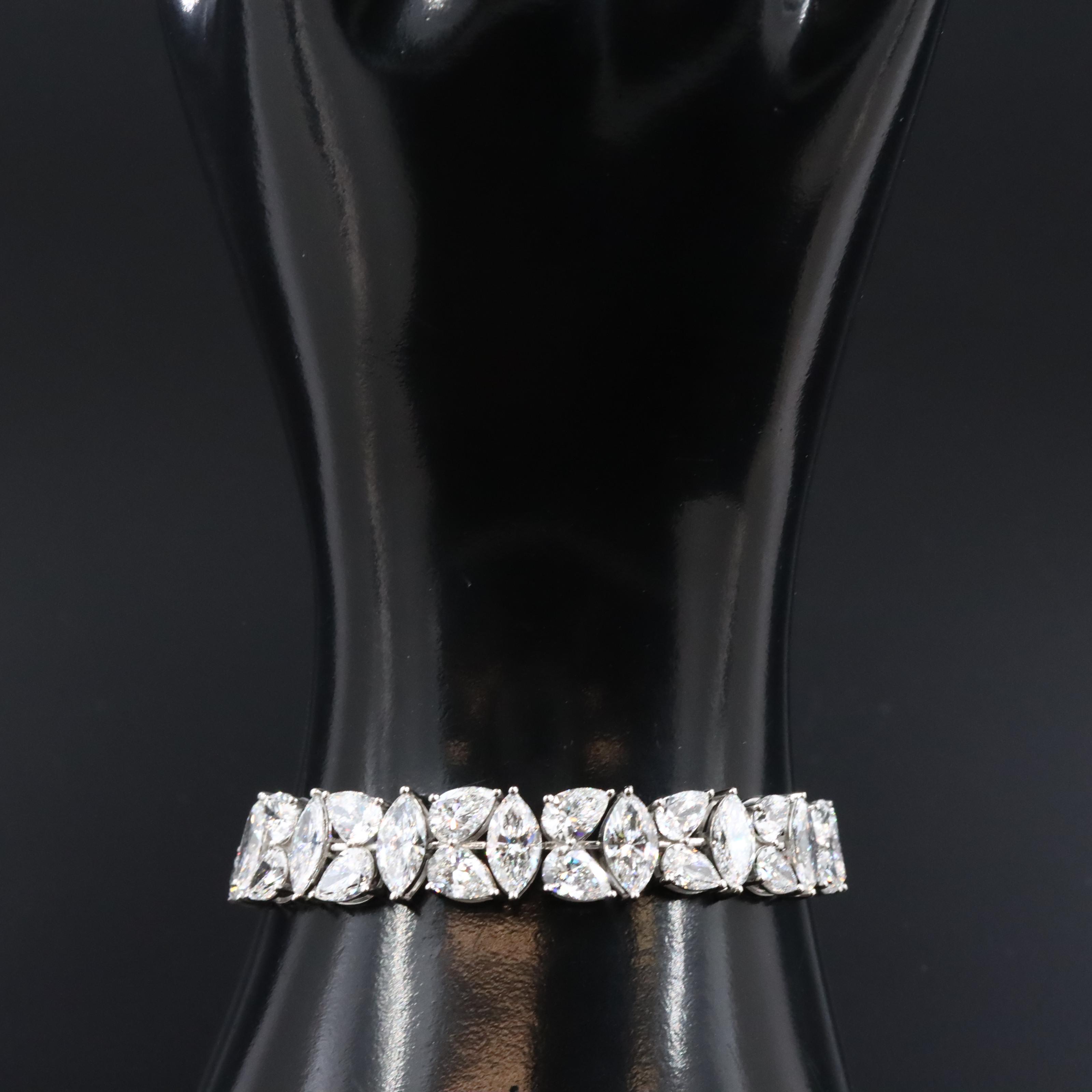 Platinum 25.40 CTW Lab Grown Diamond Bracelet