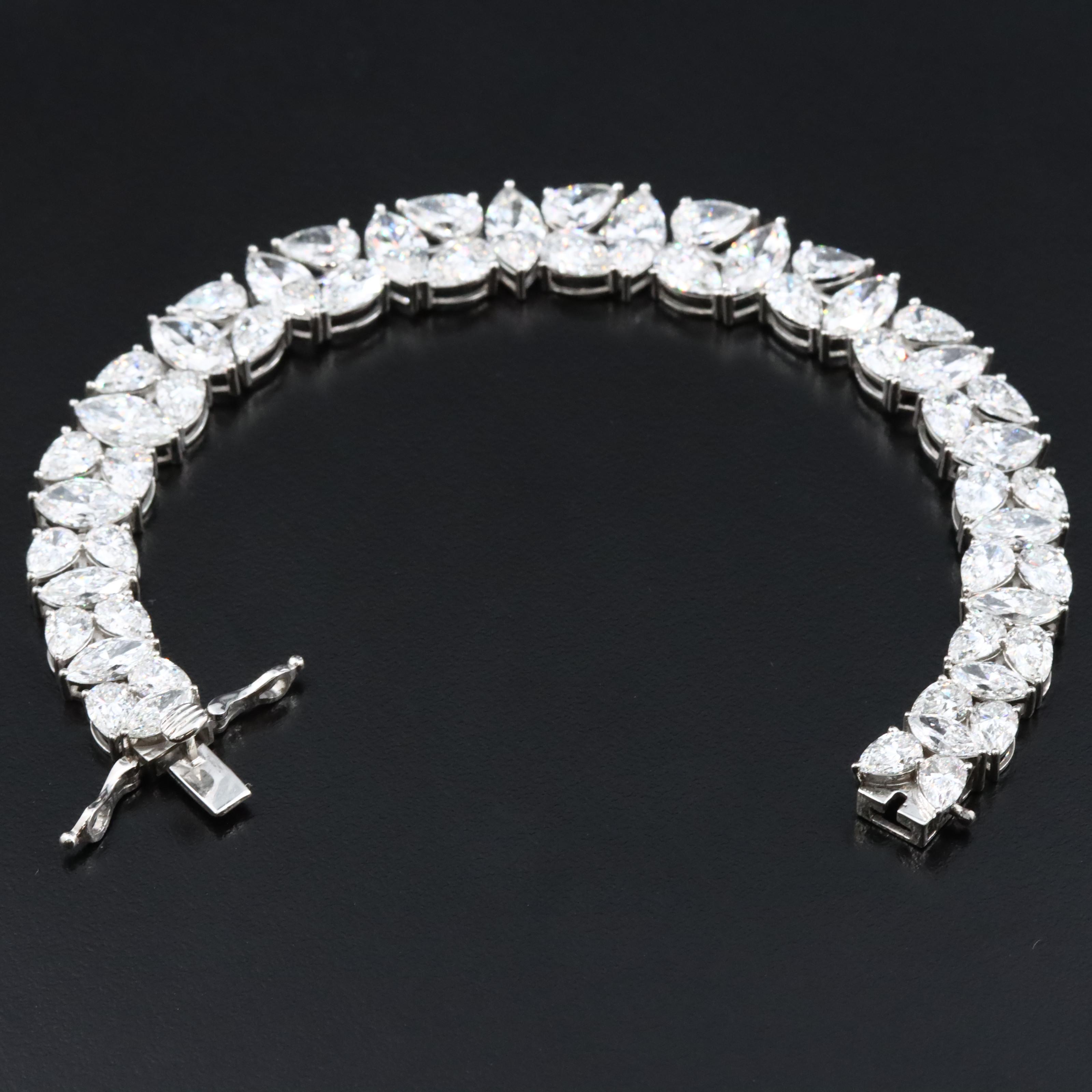 Platinum 25.40 CTW Lab Grown Diamond Bracelet