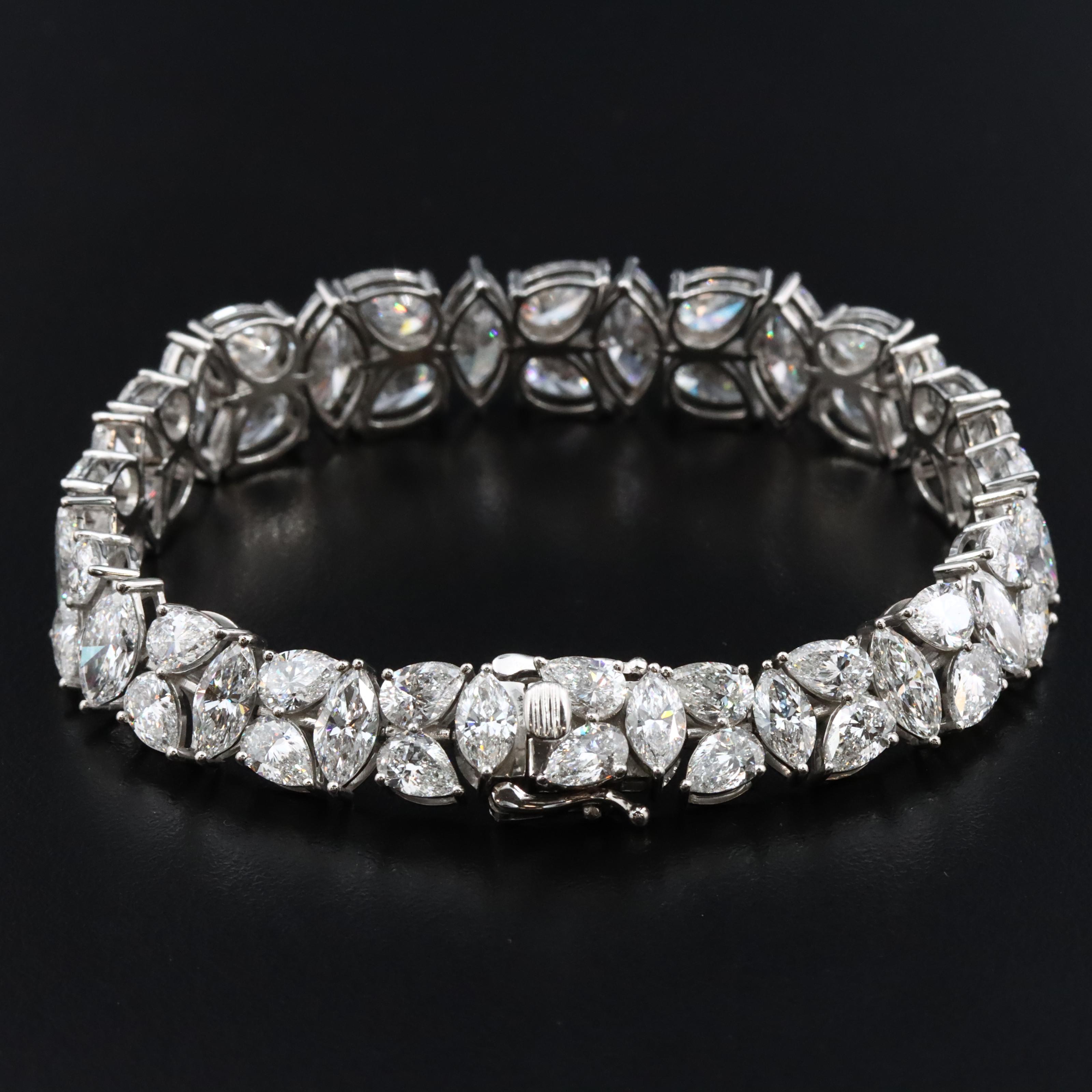 Platinum 25.40 CTW Lab Grown Diamond Bracelet