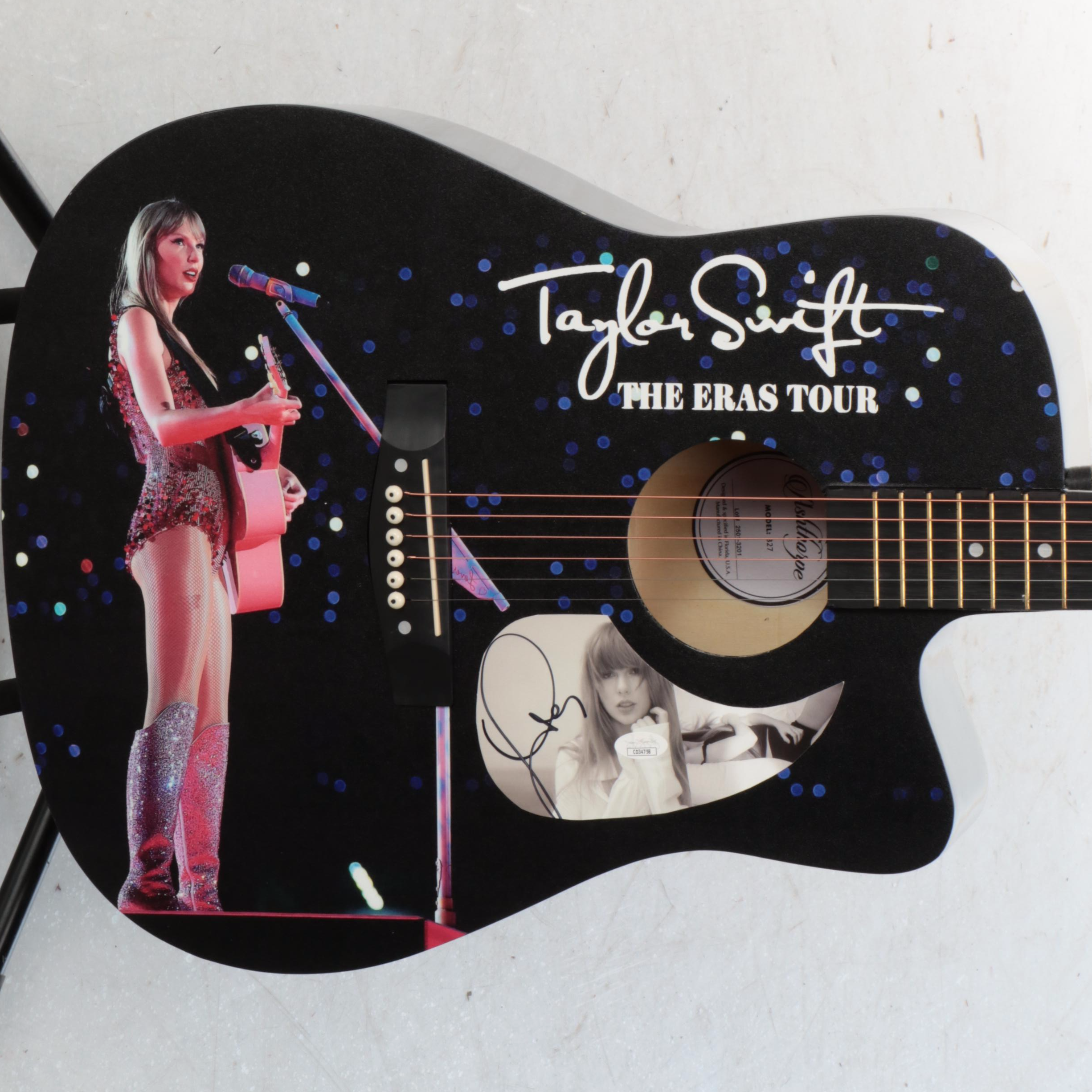 Taylor Swift Decal-Signed "The Eras Tour" Ashthorpe Acoustic Guitar, JSA