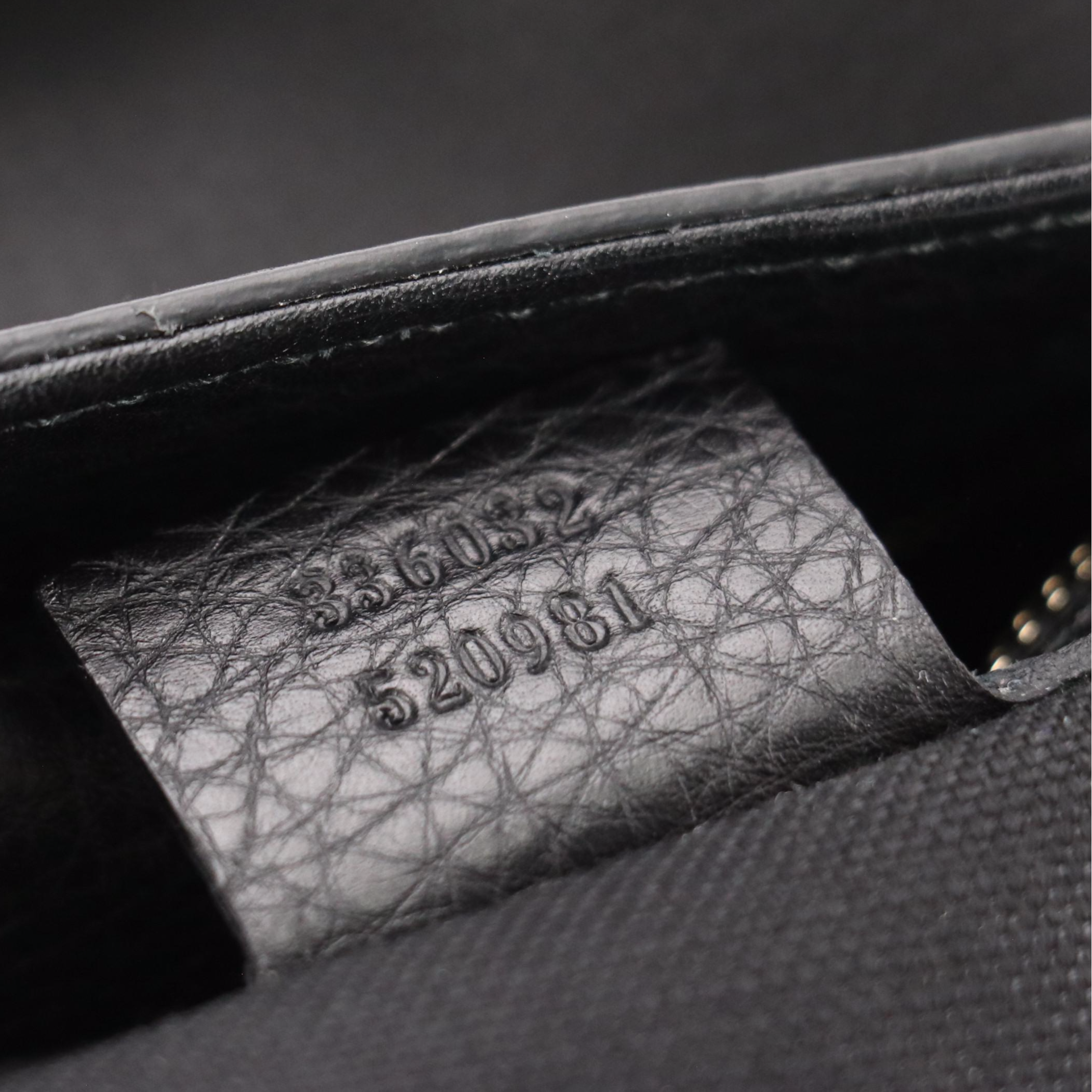 Gucci Bamboo Handle Tote in Black Grained Calfskin Leather