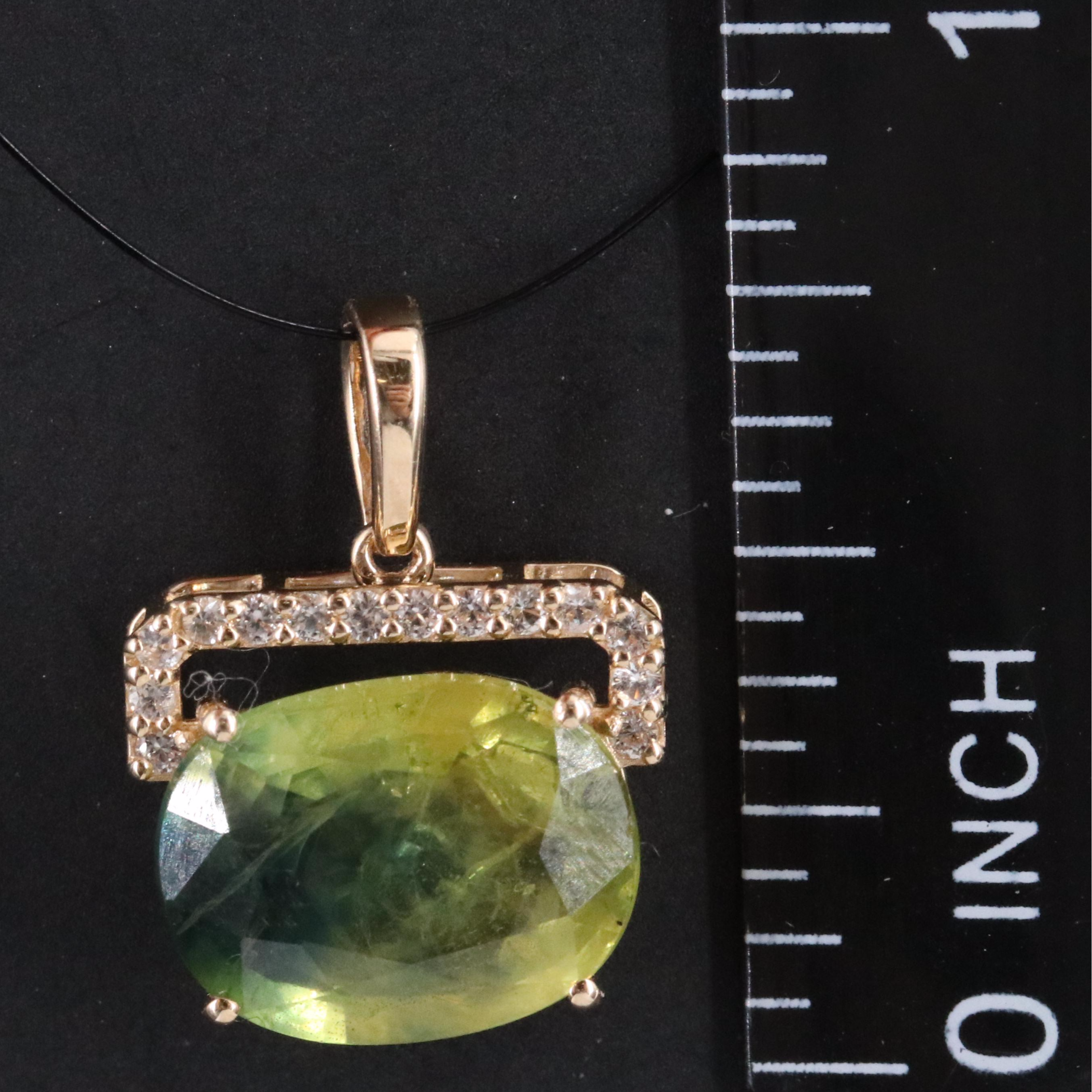 14K Bi-Color Sapphire and White Sapphire Pendant