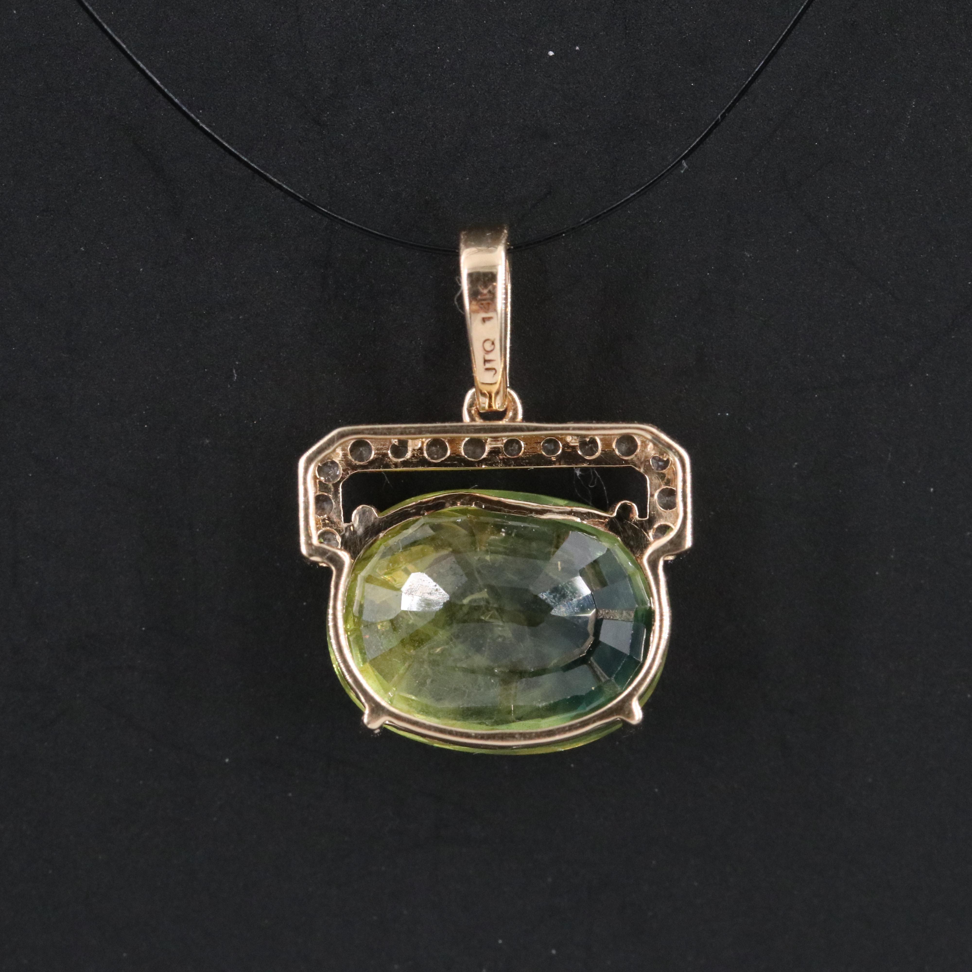 14K Bi-Color Sapphire and White Sapphire Pendant