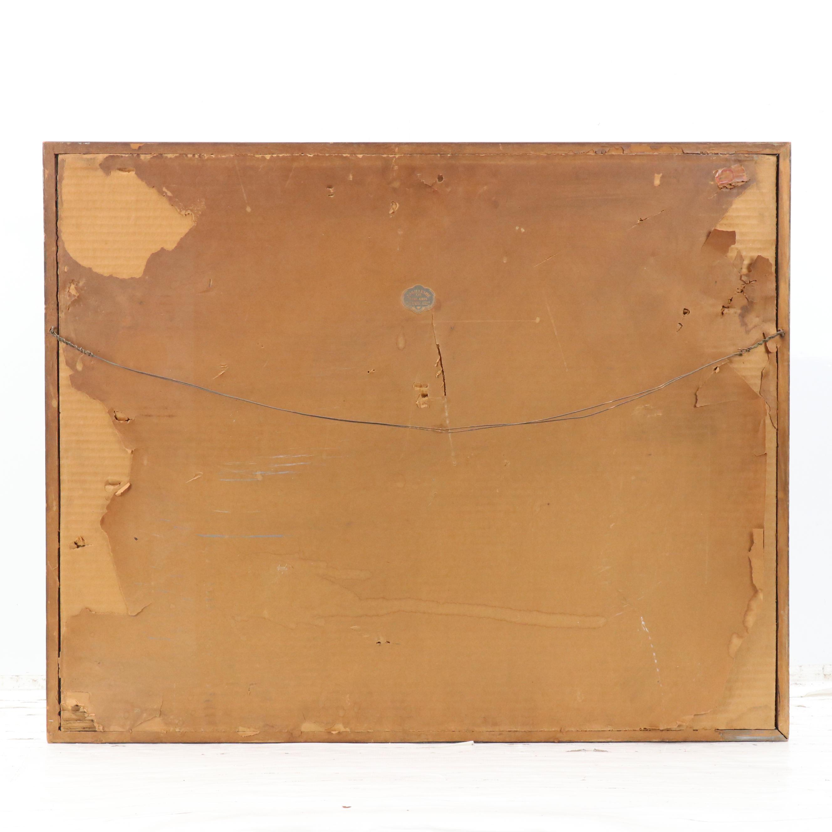 A. W. Hooker Charcoal Drawing of City Skyline on River