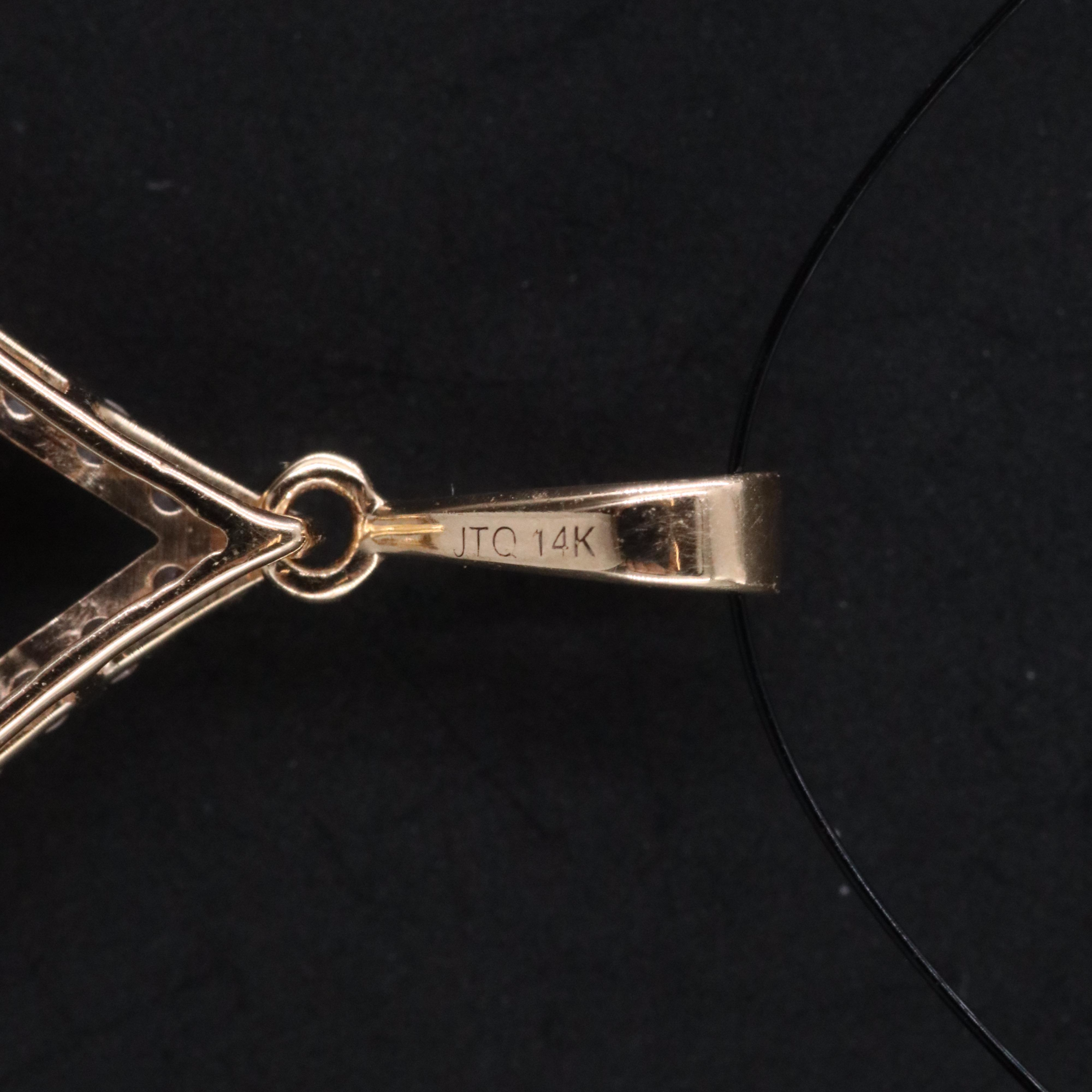 14K Yellow and White Sapphire Pendant