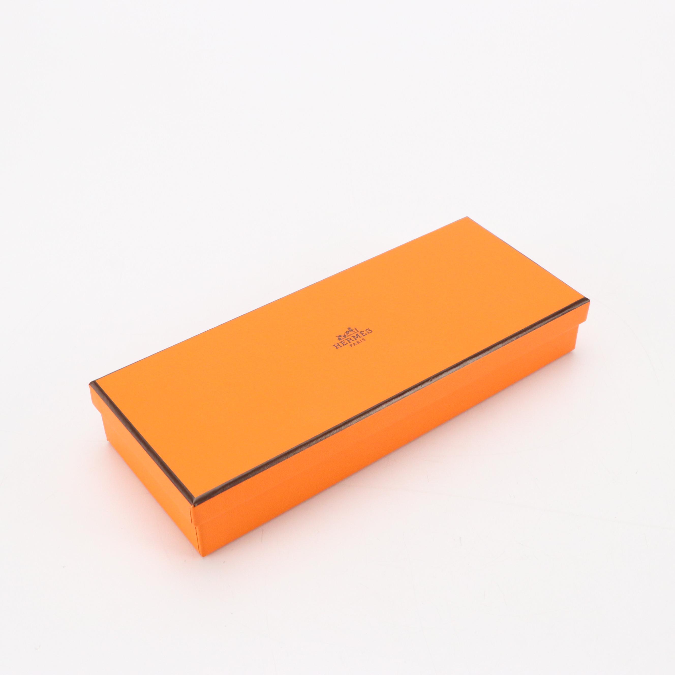Hermès Shopping Bag Charm in Orange Milo Lambskin Leather with Box